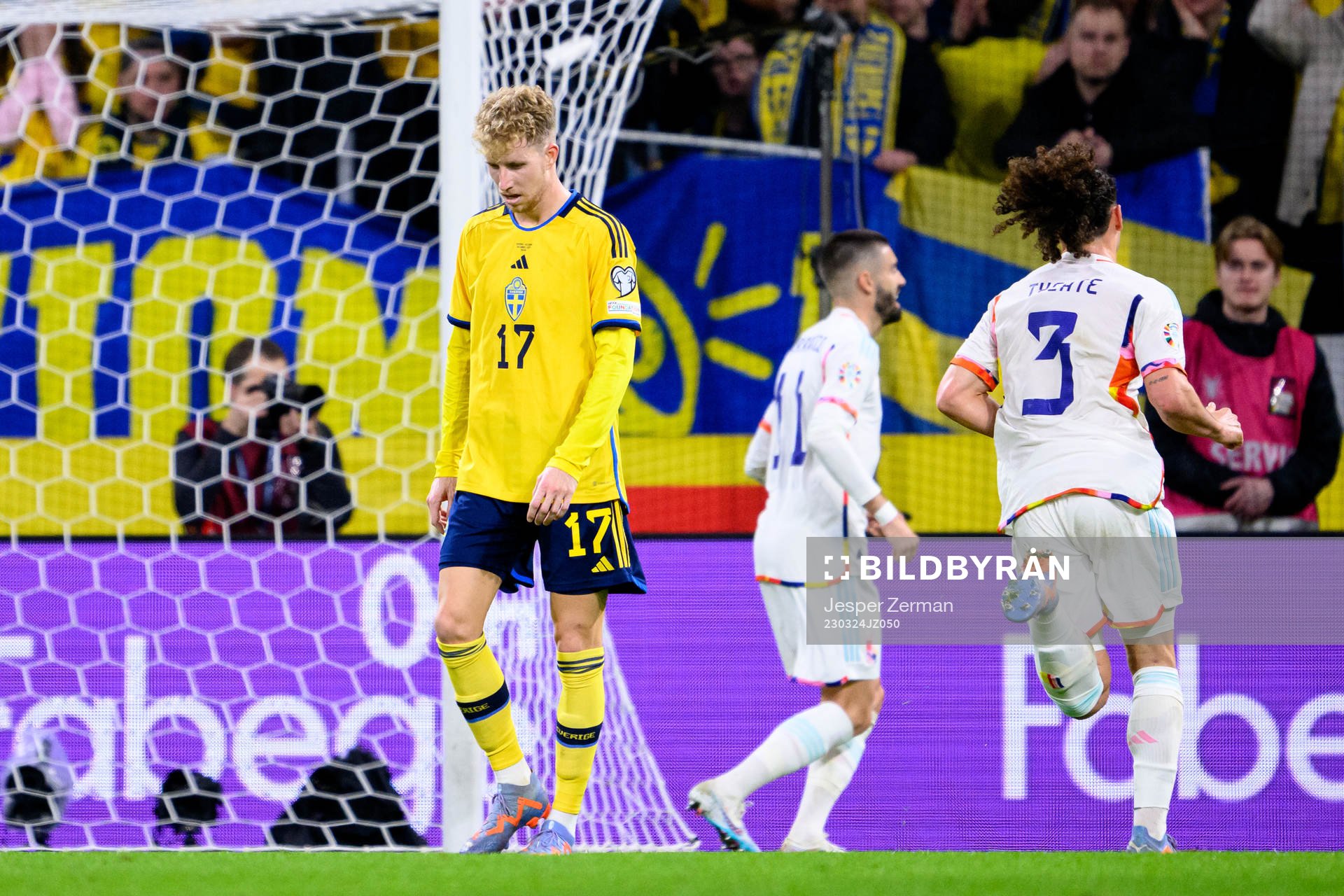 Samuel Gustafson of Sweden looks dejected