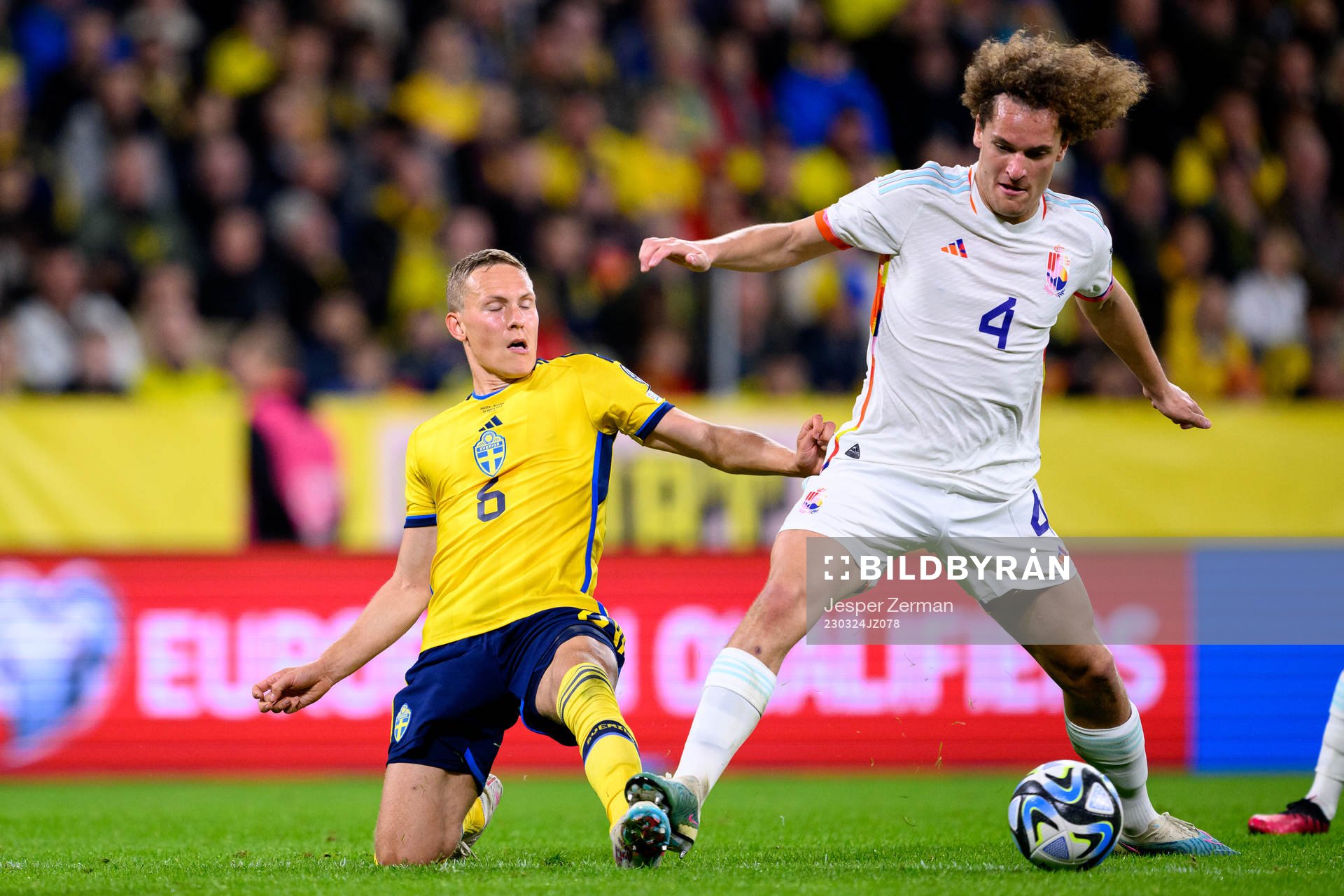Ludvig Augustinsson of Sweden and Wout Faes of Belgium