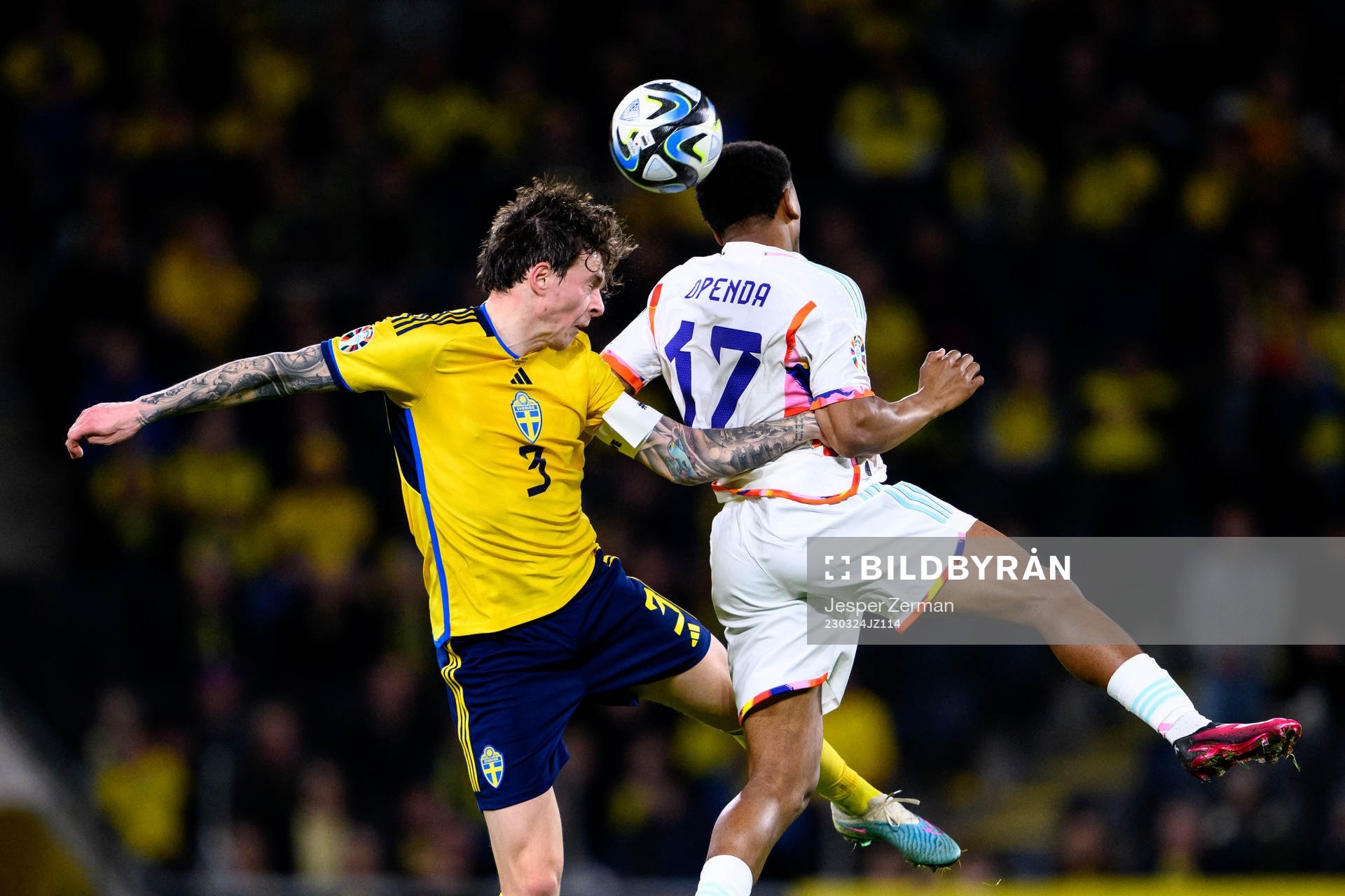 Victor Nilsson Lindelöf of Sweden and Lois Openda of