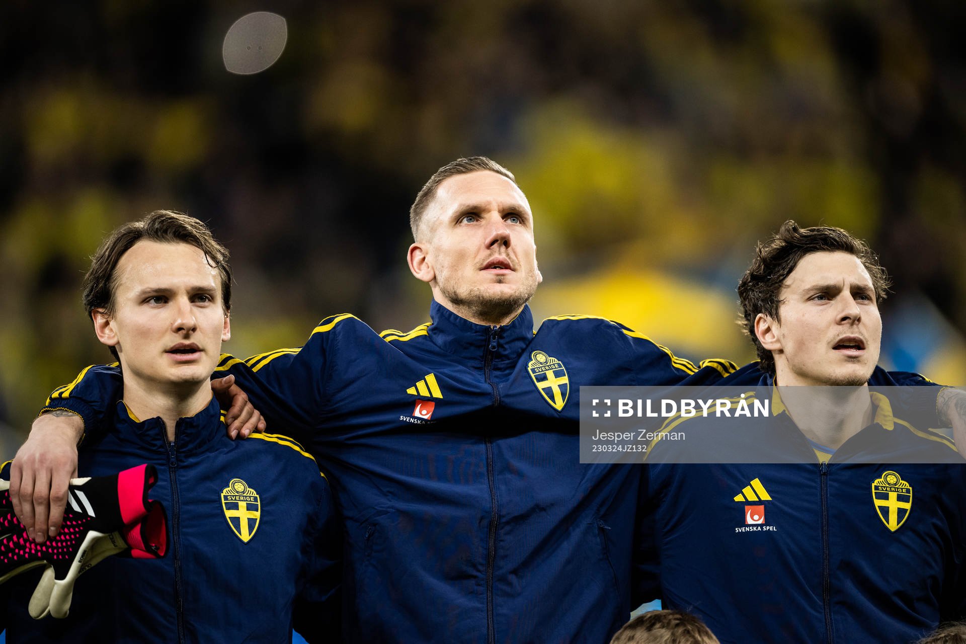 Hjalmar Ekdal, goalkeeper Robin Olsen and Victor Nilsson