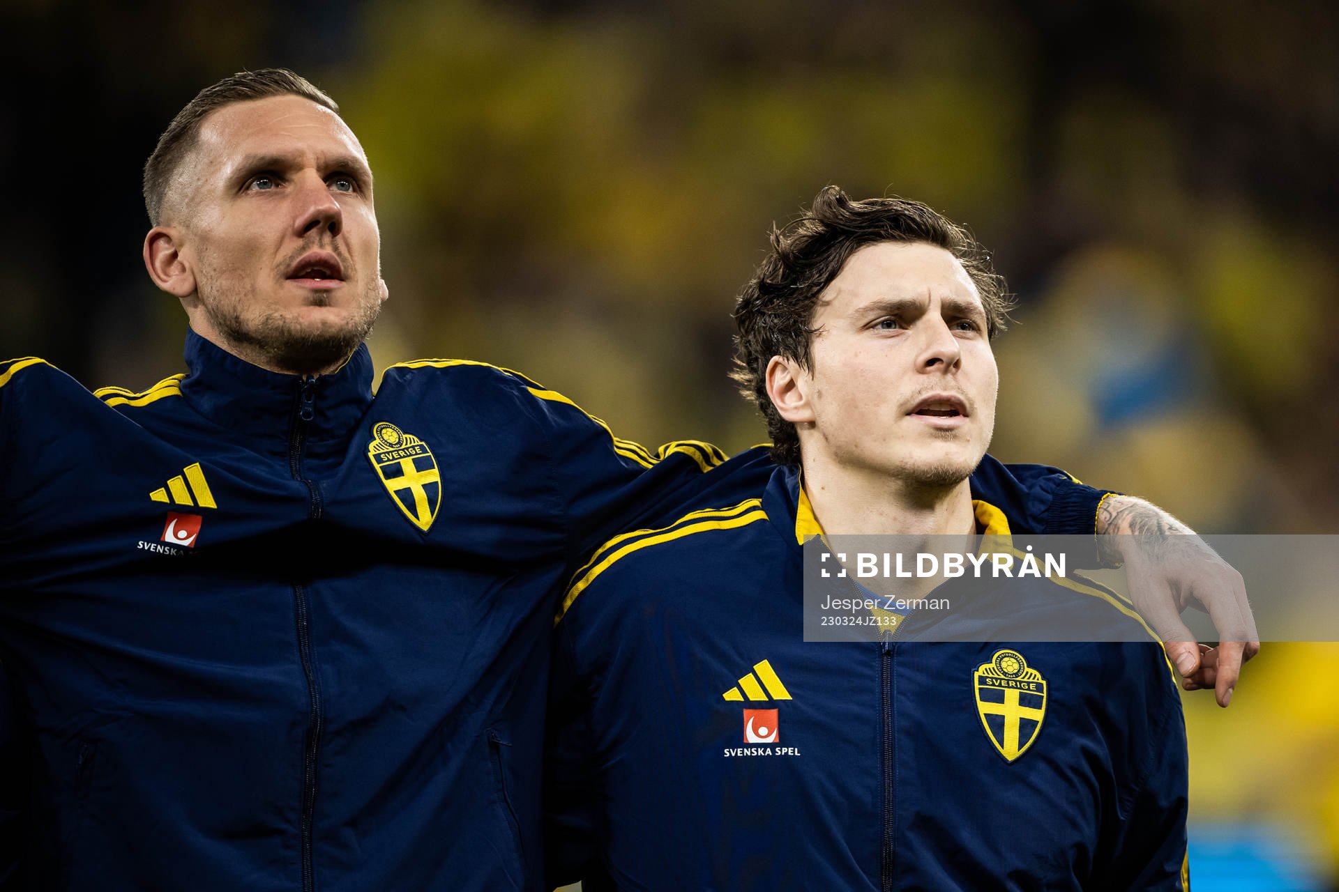 goalkeeper Robin Olsen and Victor Nilsson Lindelöf of