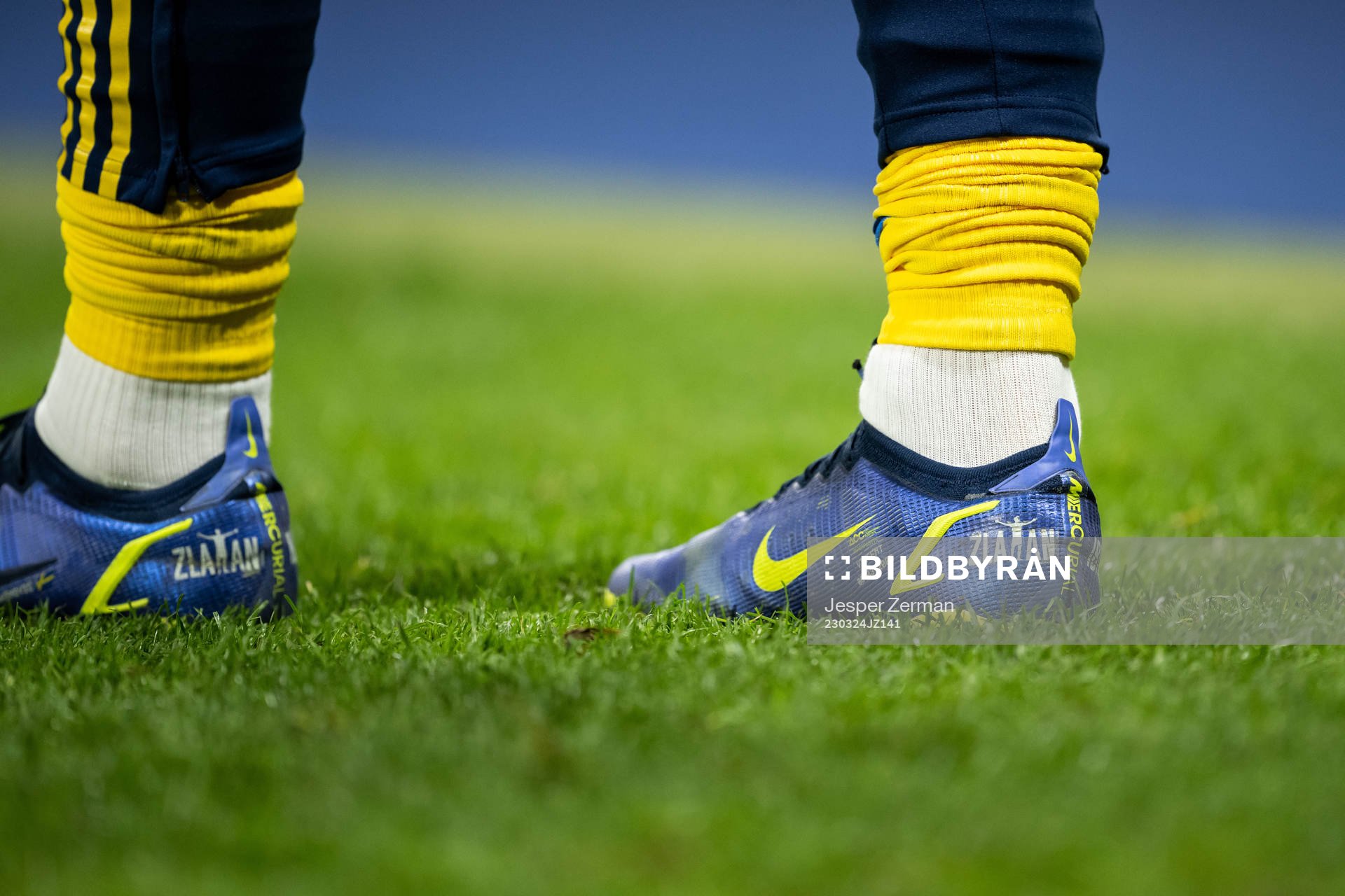 The shoes of Zlatan Ibrahimovic of Sweden