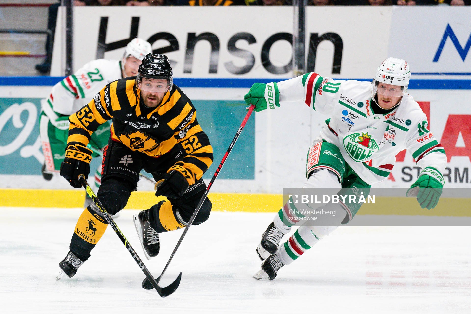 Skellefteå AIKs Arvid Lundberg och Rögles Simon