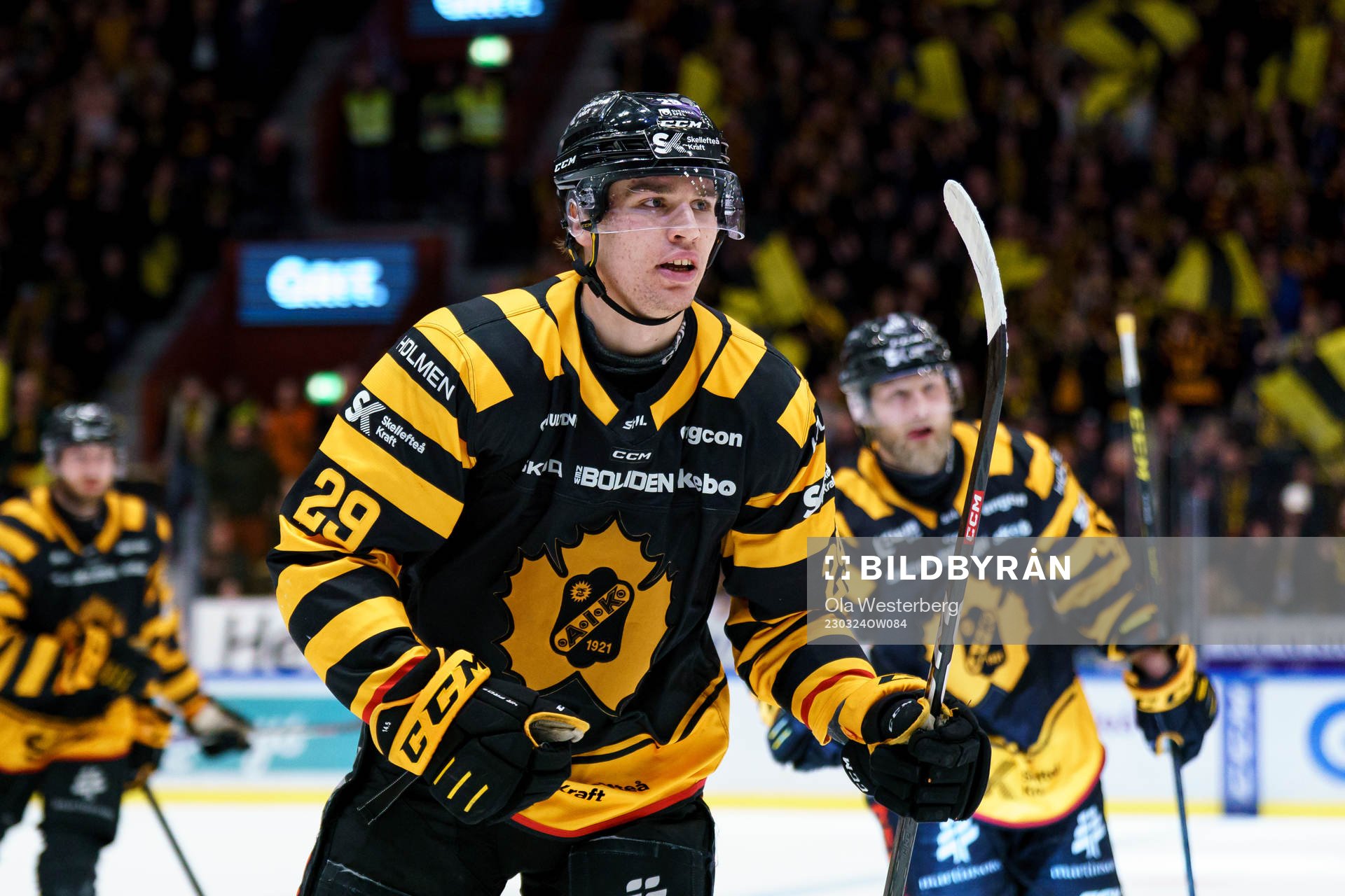 Skellefteå AIKs Albin Sundsvik jublar