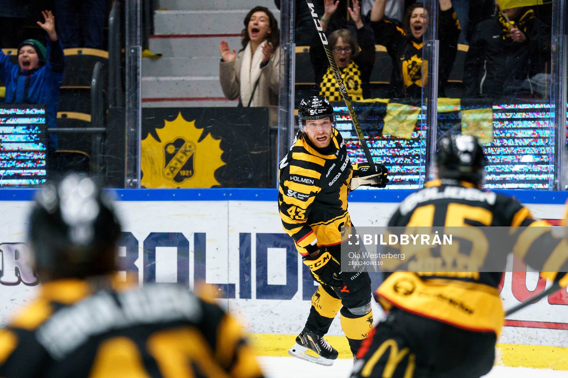 Skellefteå AIKs Filip Sandberg jublar