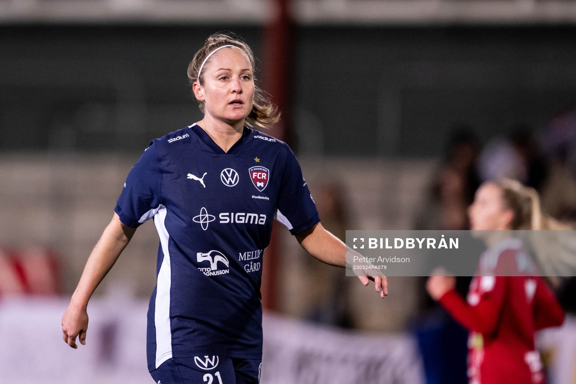 FC Rosengårds Karin Lundin under fotbollsmatchen i Damallsvenskan mellan FC Rosengård och Piteå den 24 mars 2023 i Malmö. 