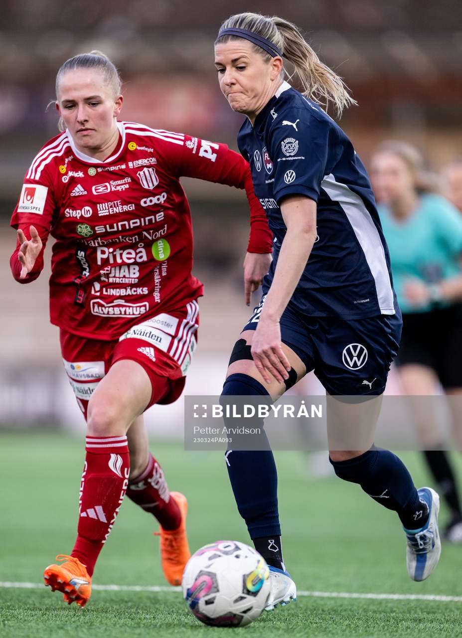 Piteås Tuva Skoog och FC Rosengårds Olivia Schough