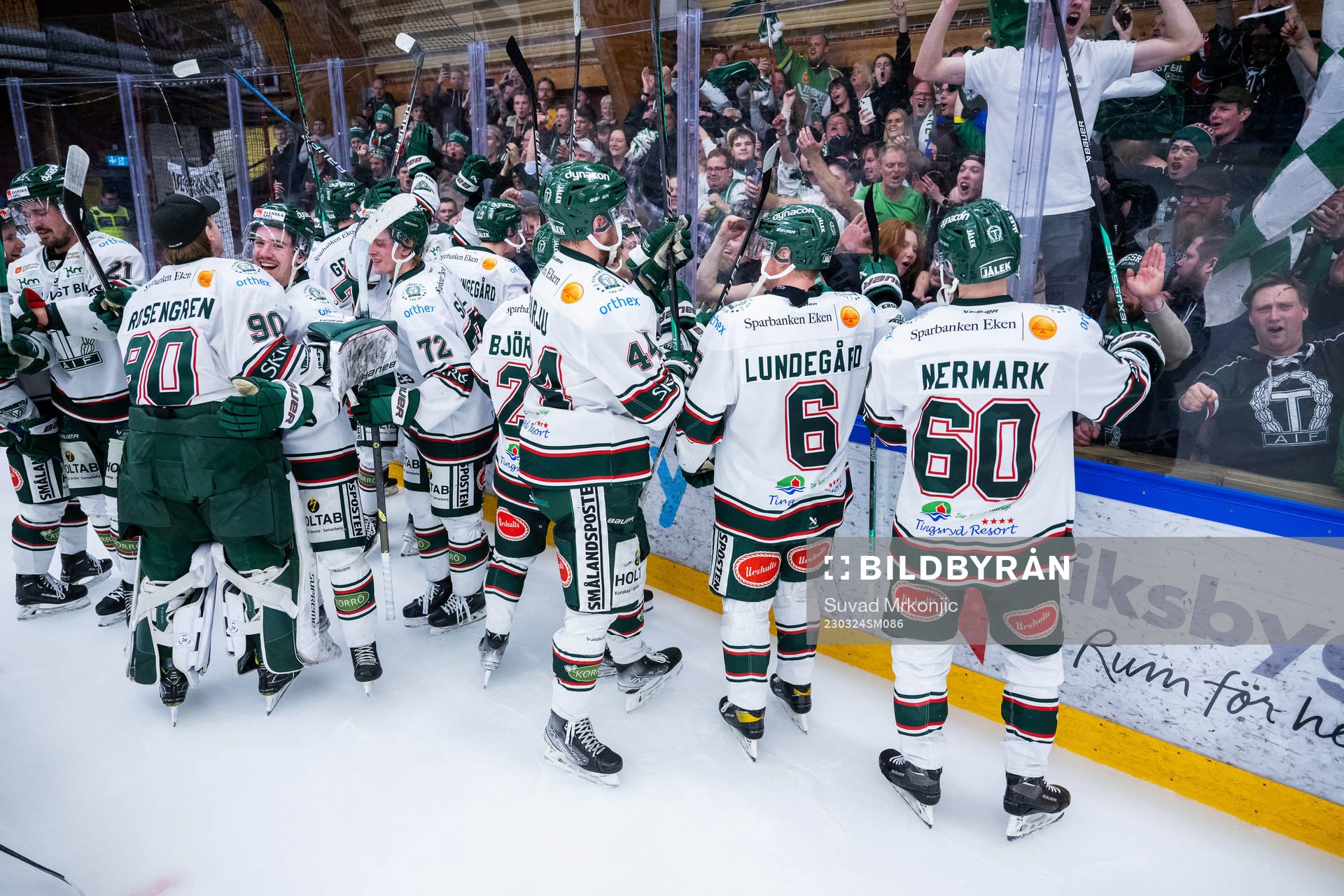 Tingsryds spelare och fans jublar