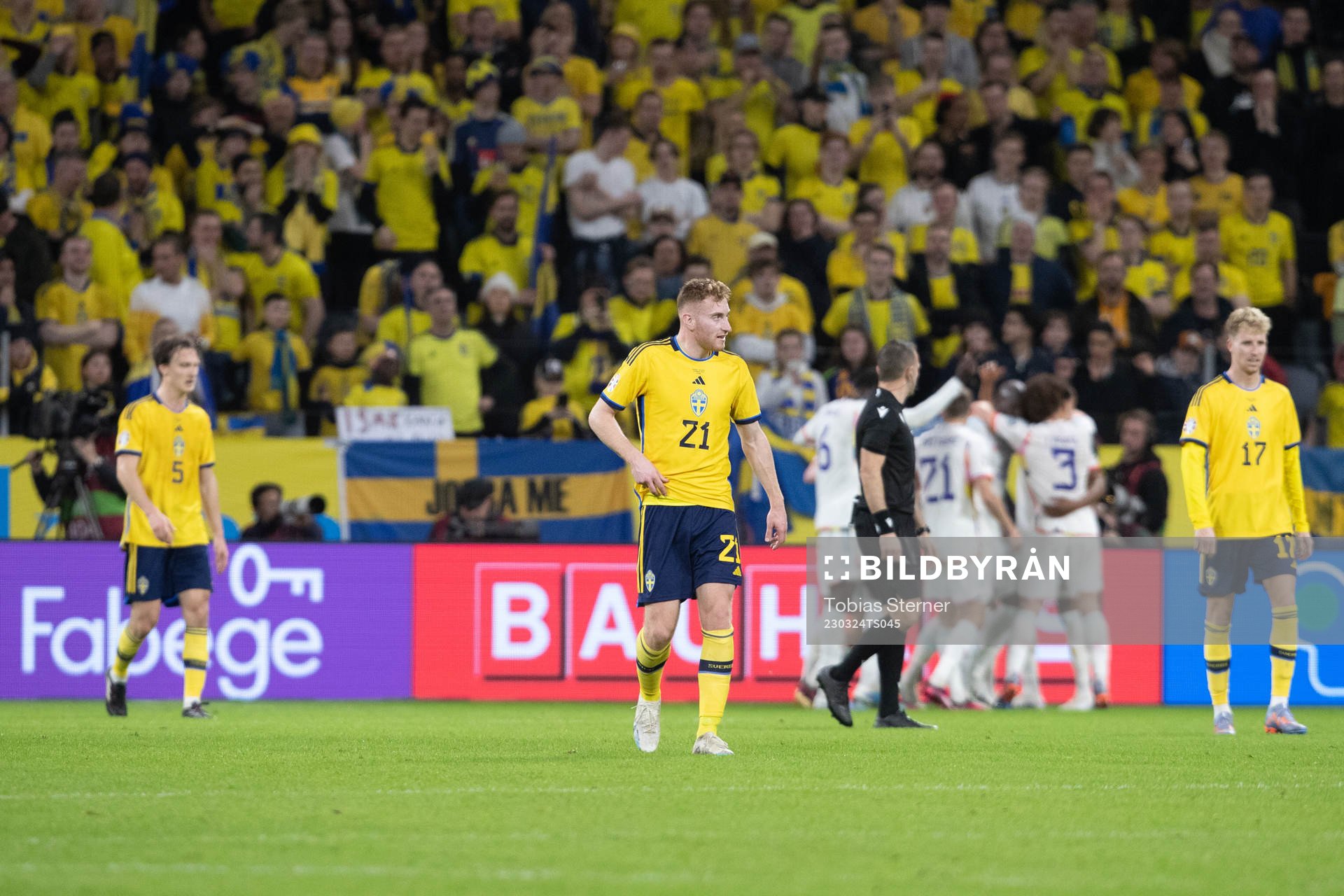 Dejan Kulusevski of Sweden looks dejected
