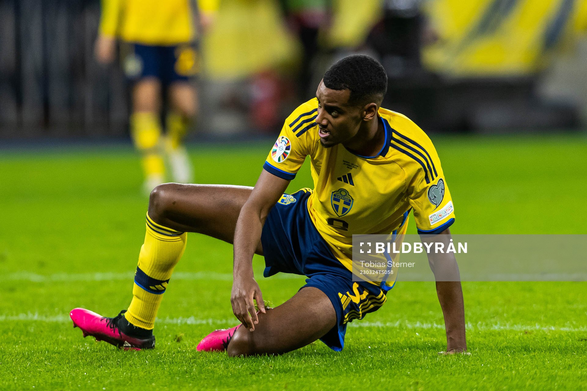 Alexander Isak of Sweden looks dejected