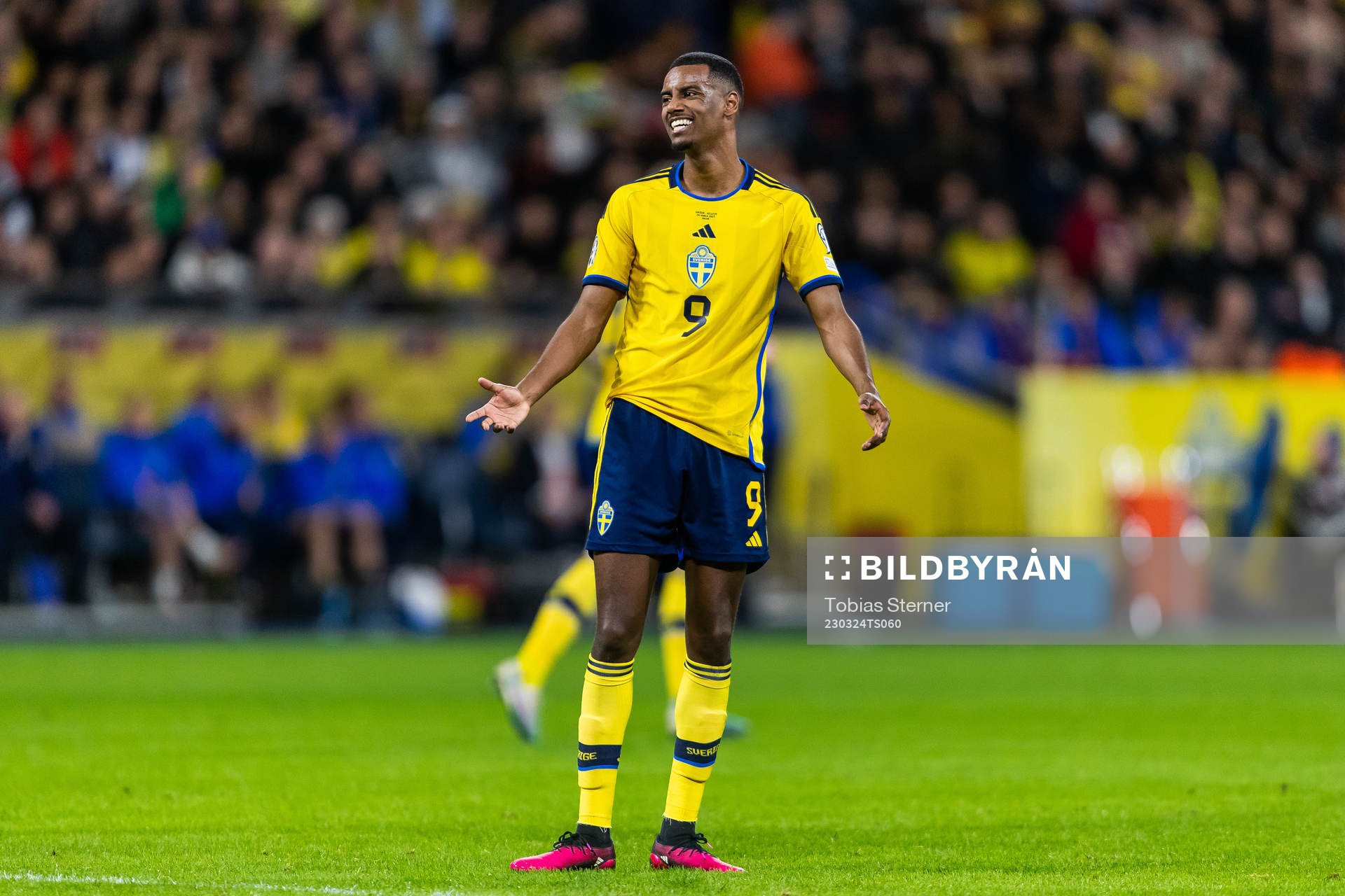 Alexander Isak of Sweden looks dejected