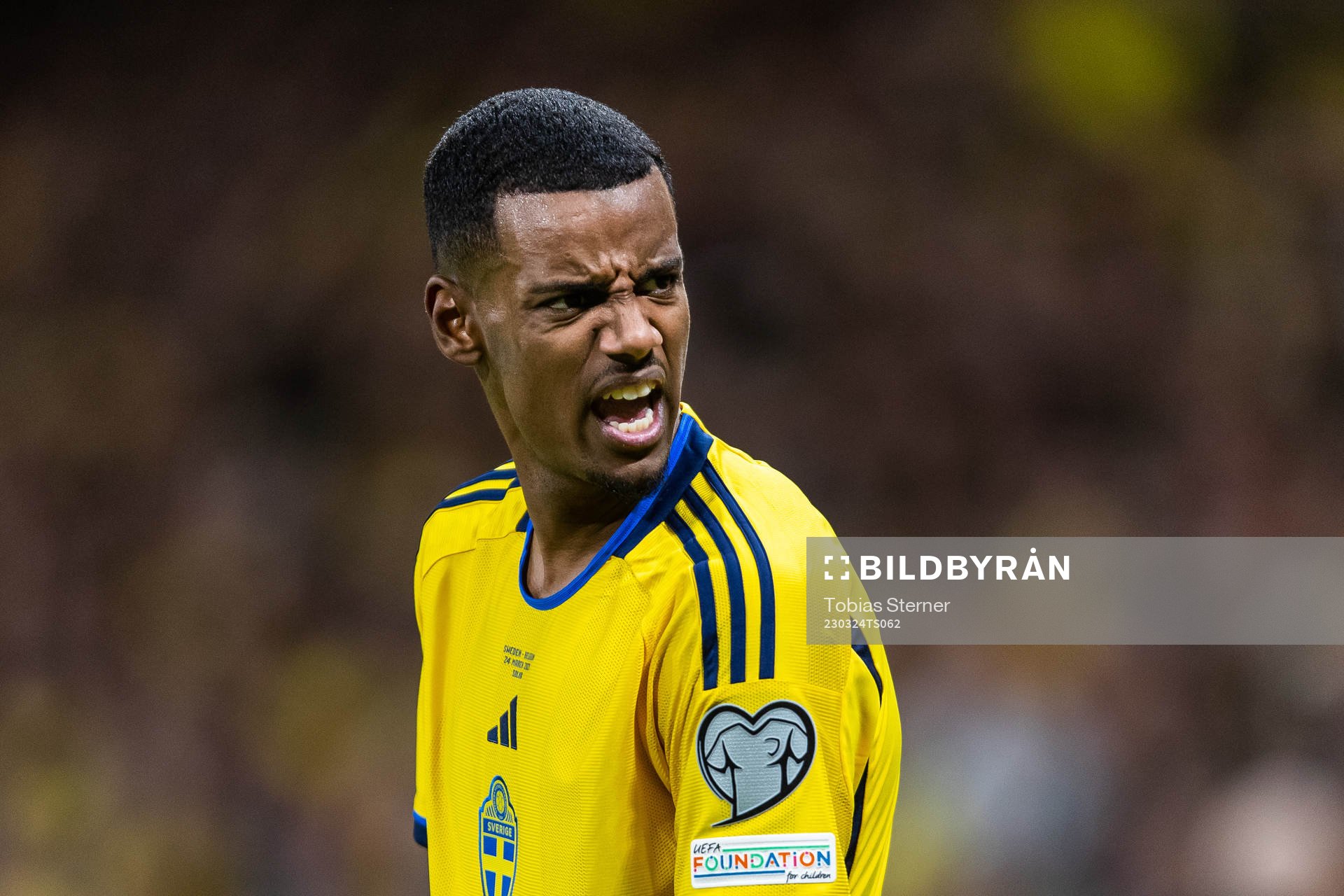 Alexander Isak of Sweden looks dejected