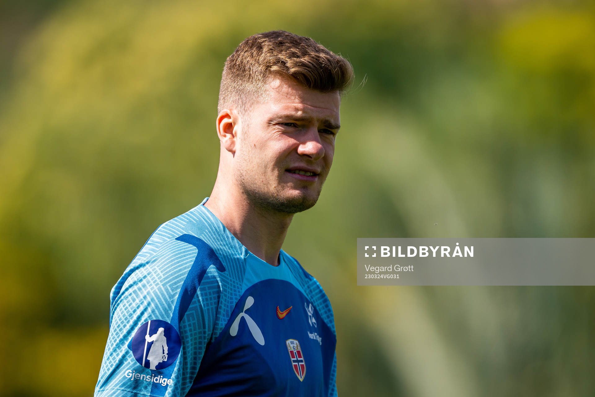 Alexander Sørloth of the Norwegian national football team