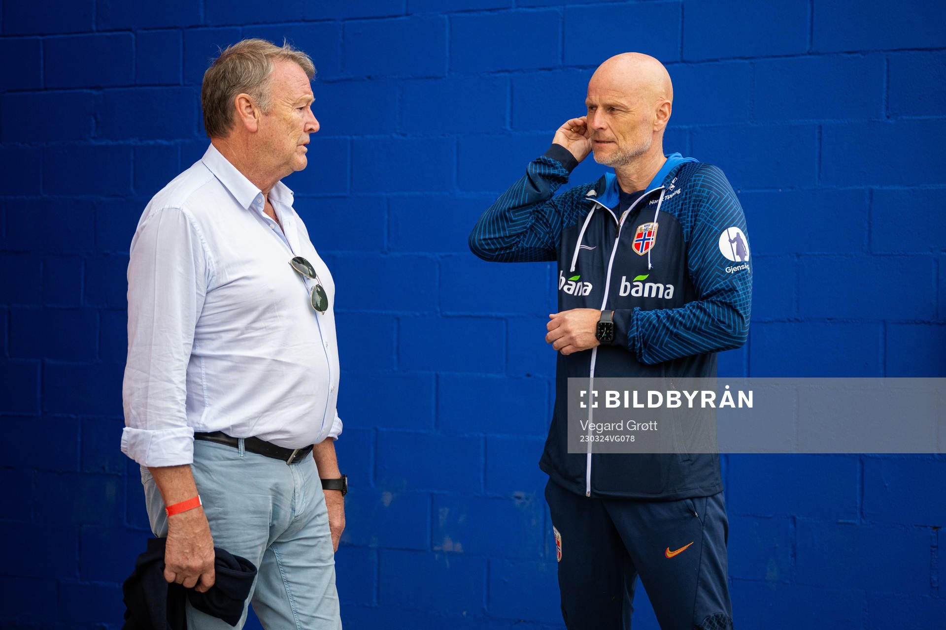 Åge Hareide and Ståle Solbakken, head coach of the