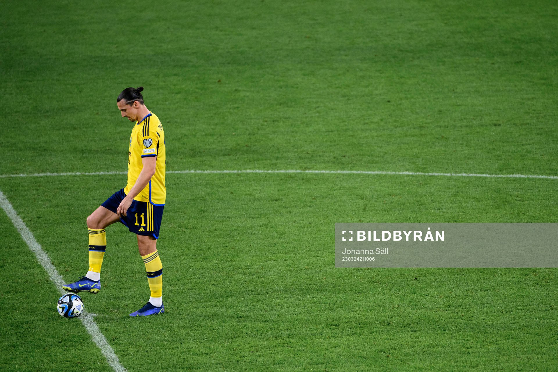 Zlatan Ibrahimovic of Sweden looks dejected