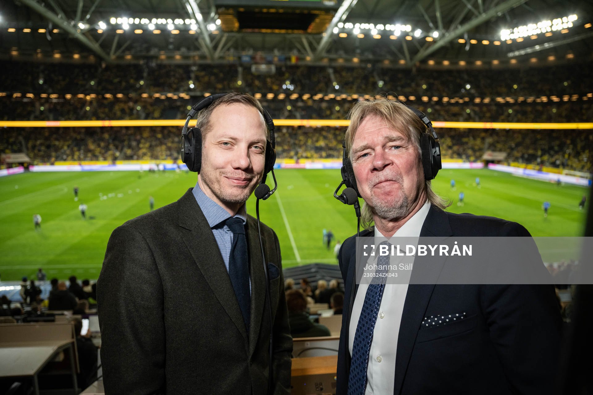 Commentators Anders Bjuhr and Glenn Strömberg of Swedish