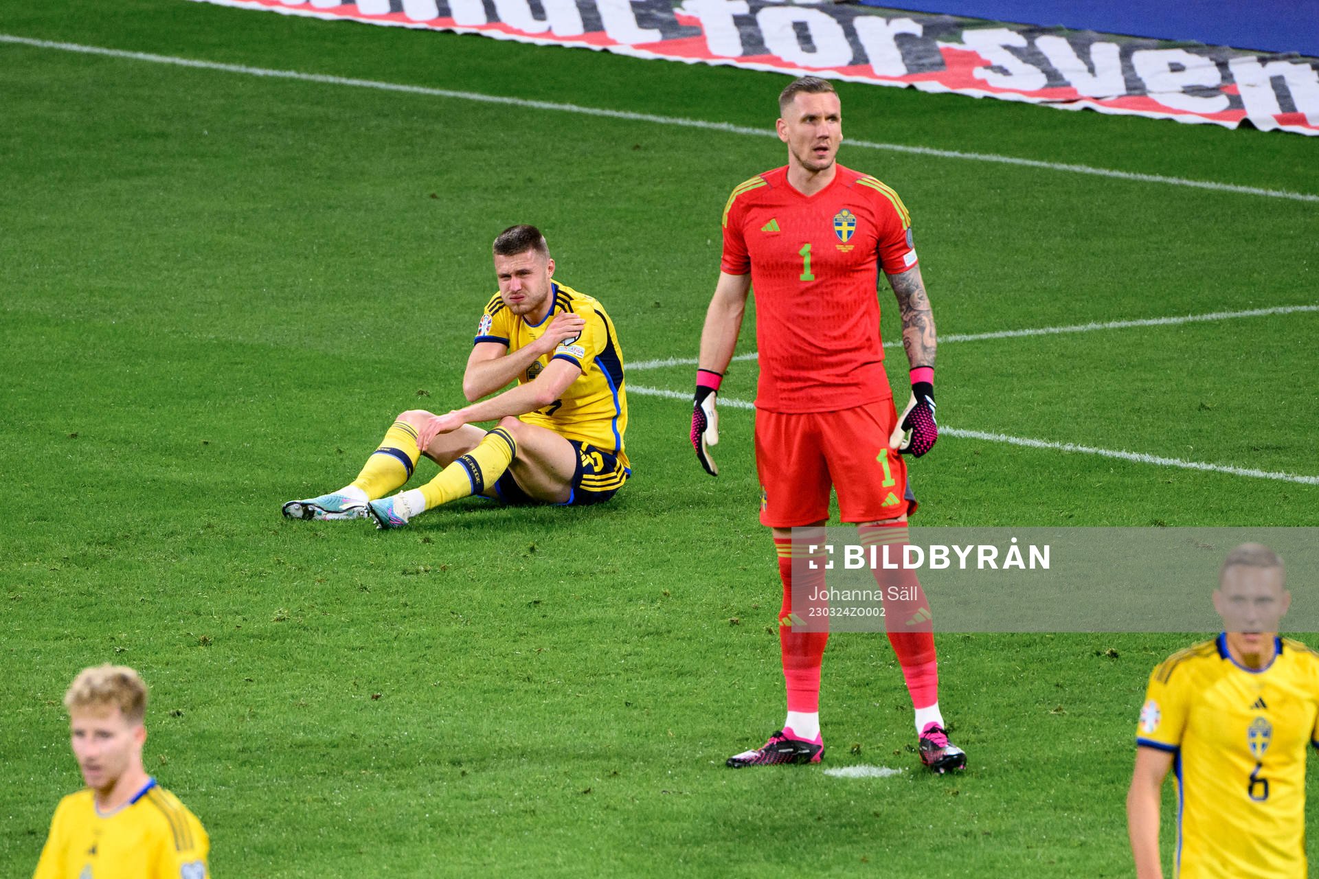 Mattias Svanberg of Sweden in pain
