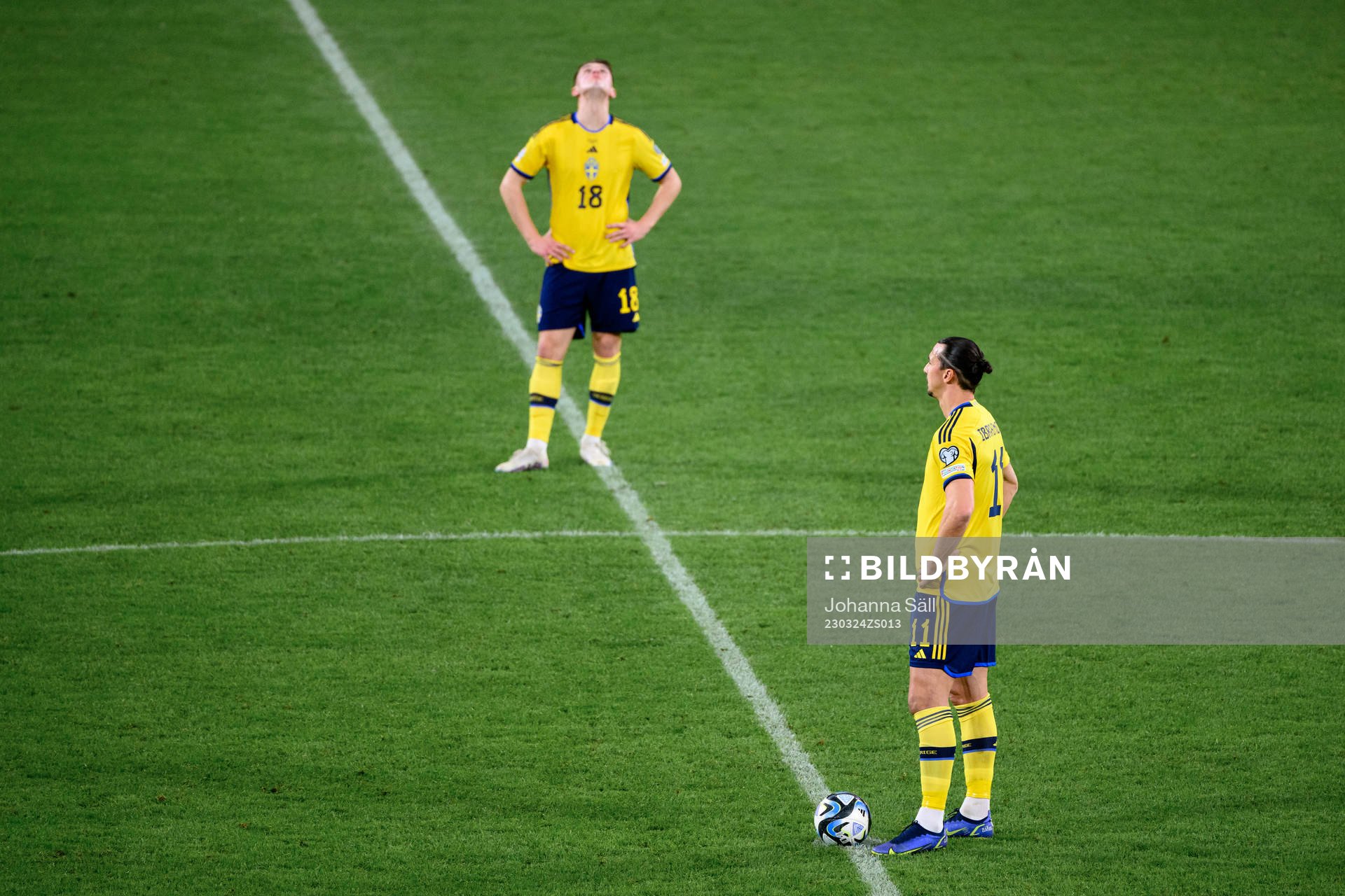 Zlatan Ibrahimovic of Sweden looks dejected