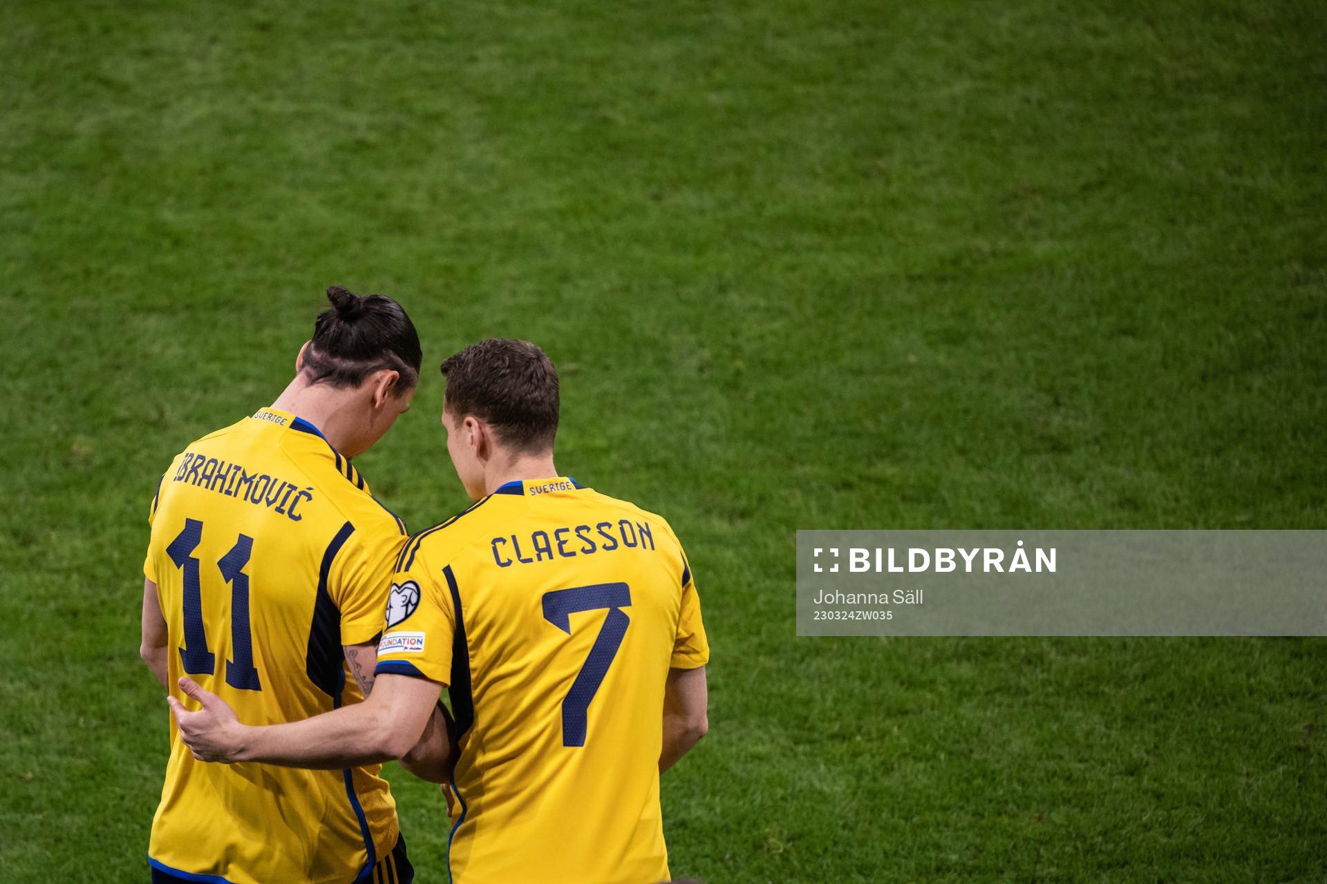 Zlatan Ibrahimovic and Viktor Claesson of Sweden