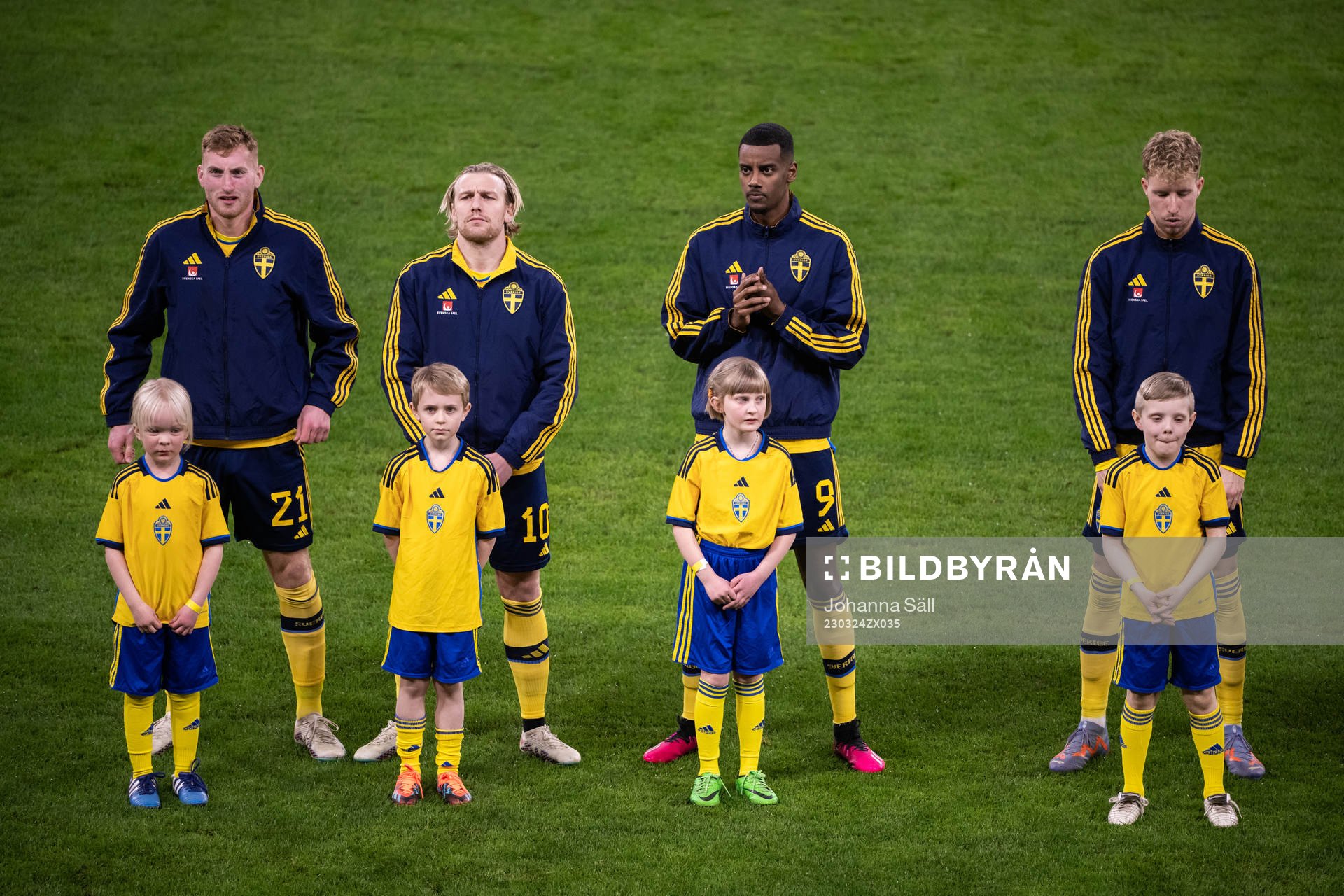 Dejan Kulusevski, Emil Forsberg, Alexander Isak and Samuel