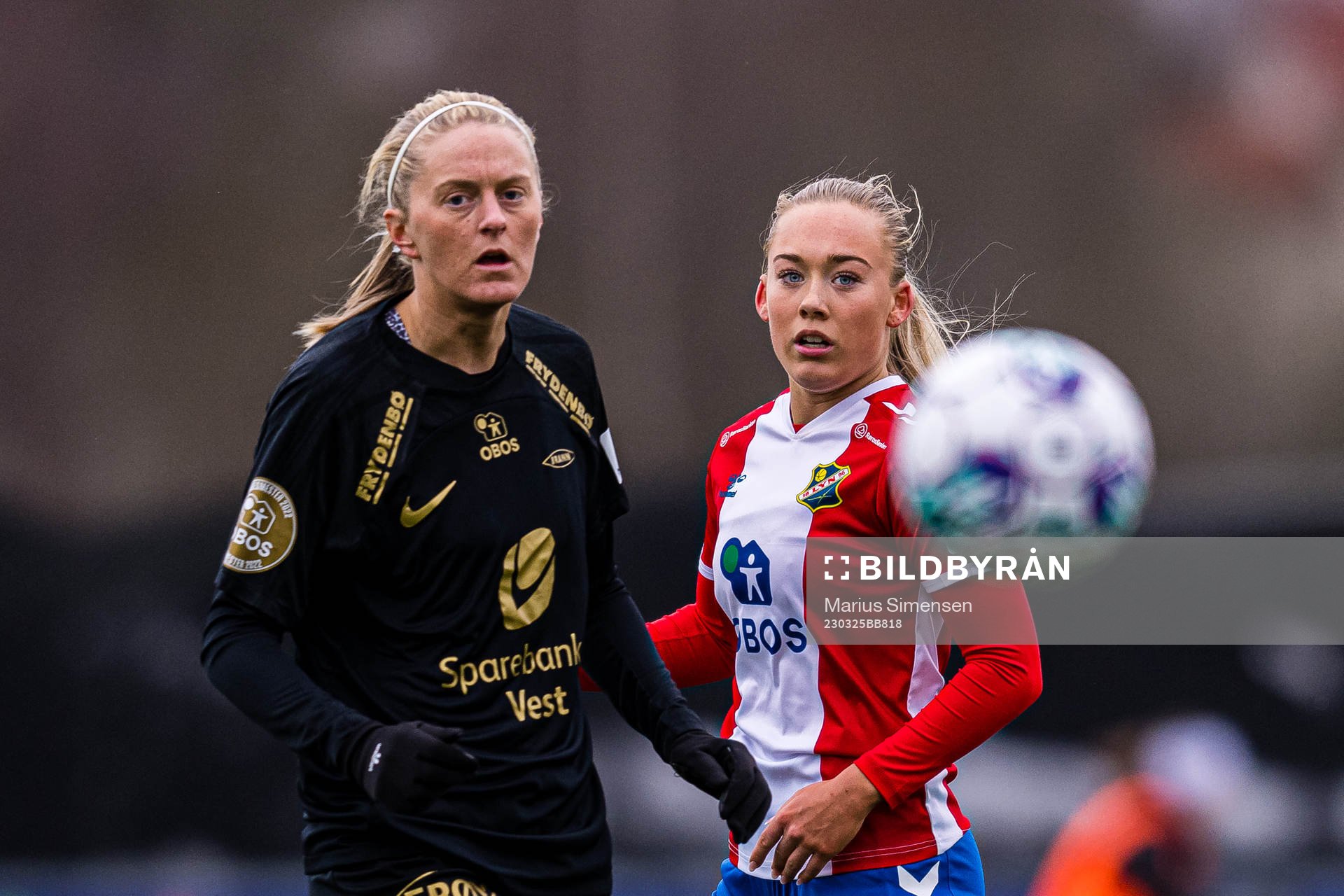 Maria Brochmann of Brann and Julie Aune Jorde of Lyn