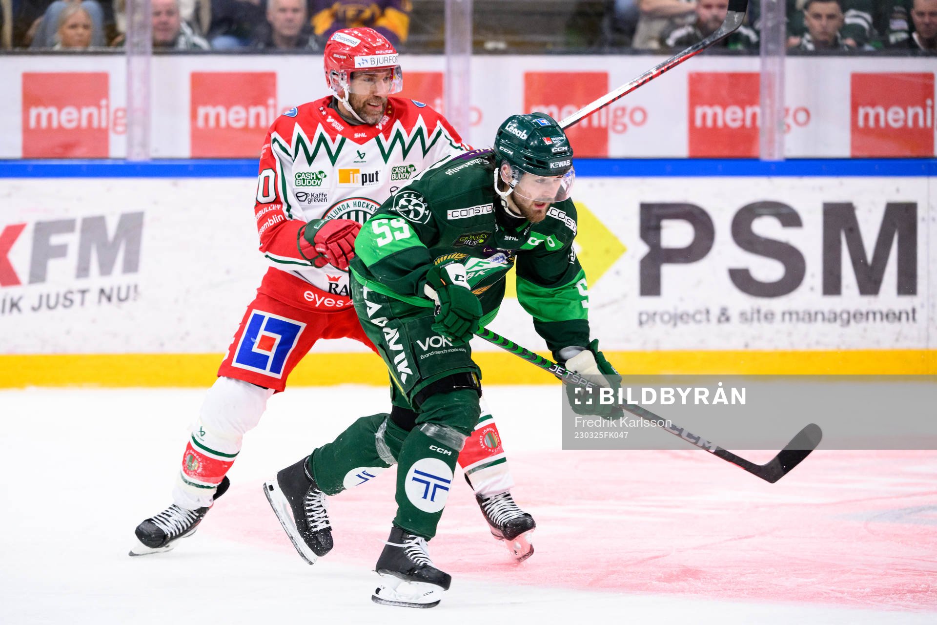 Frölundas Joel Lundqvist och Färjestads Linus Johansson