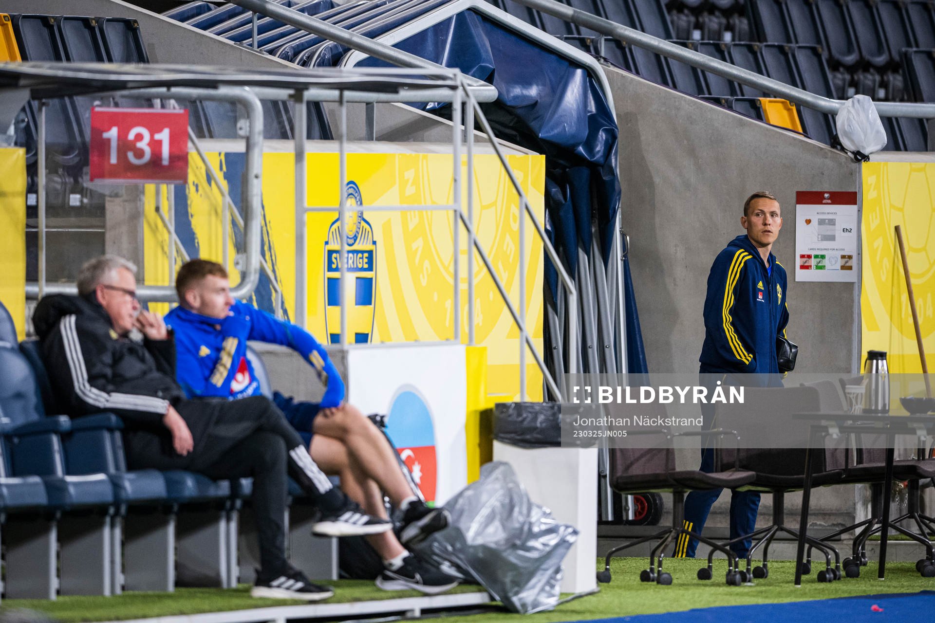Ludwig Augustinsson of the Swedish national football team during a training session on March 25, 2023 in Stockholm.
