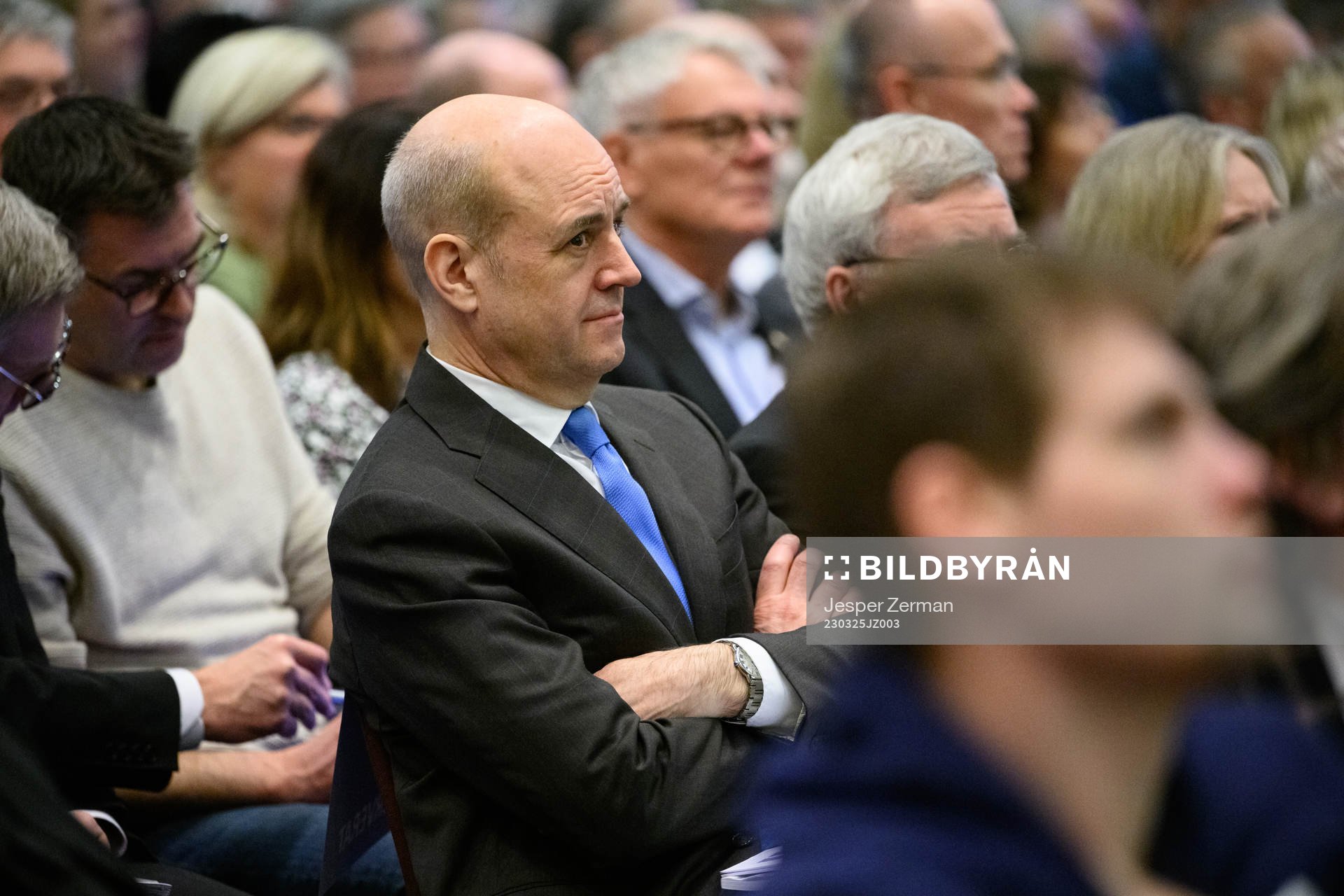Fredrik Reinfeldt under Svenska Fotbollförbundets årsmöte den 25 mars 2023 i Stockholm. 
