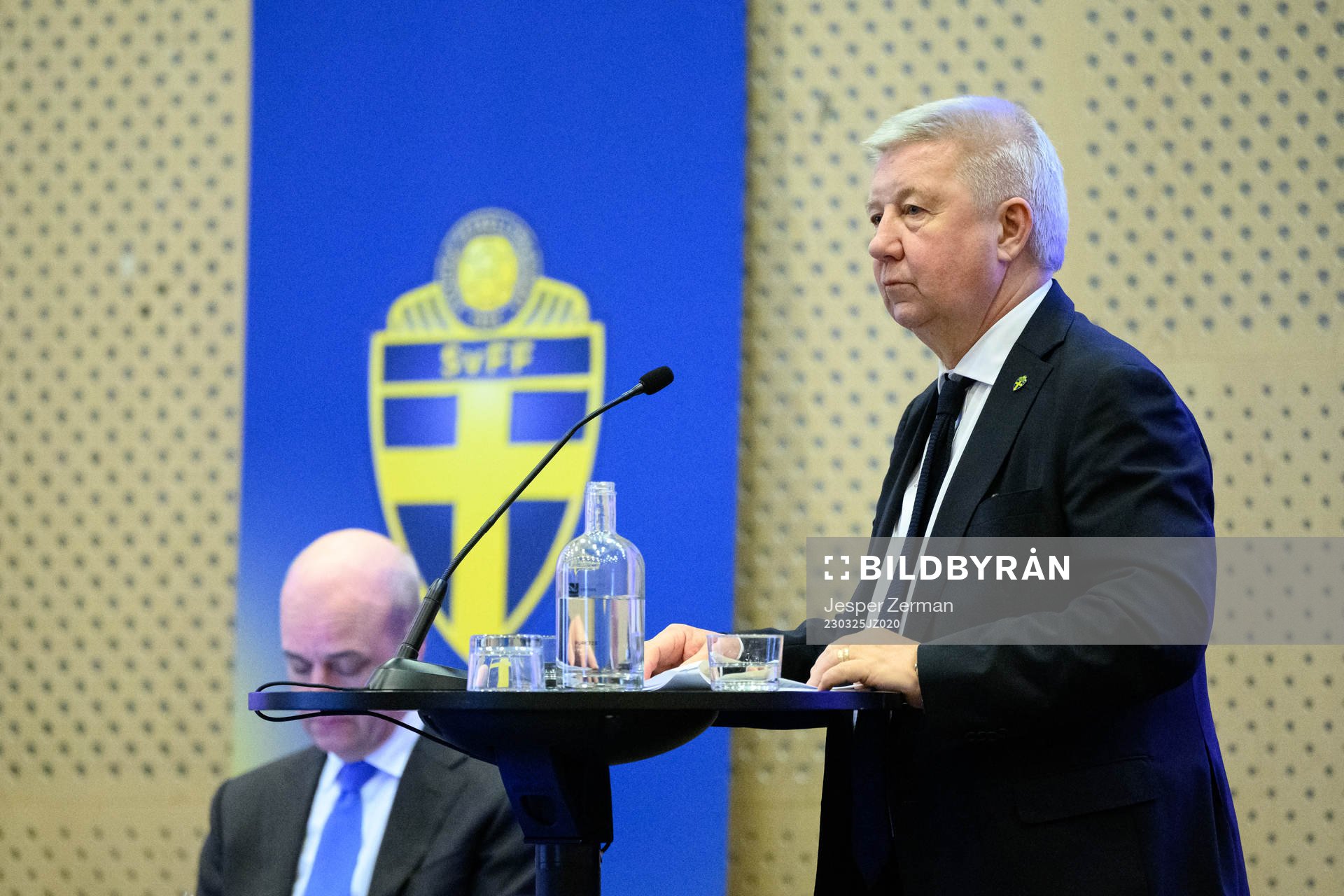Bert Andersson, vice ordförande och ledamot i Svenska Fotbollförbundets styrelse, under Svenska Fotbollförbundets årsmöte den 25 mars 2023 i Stockholm.