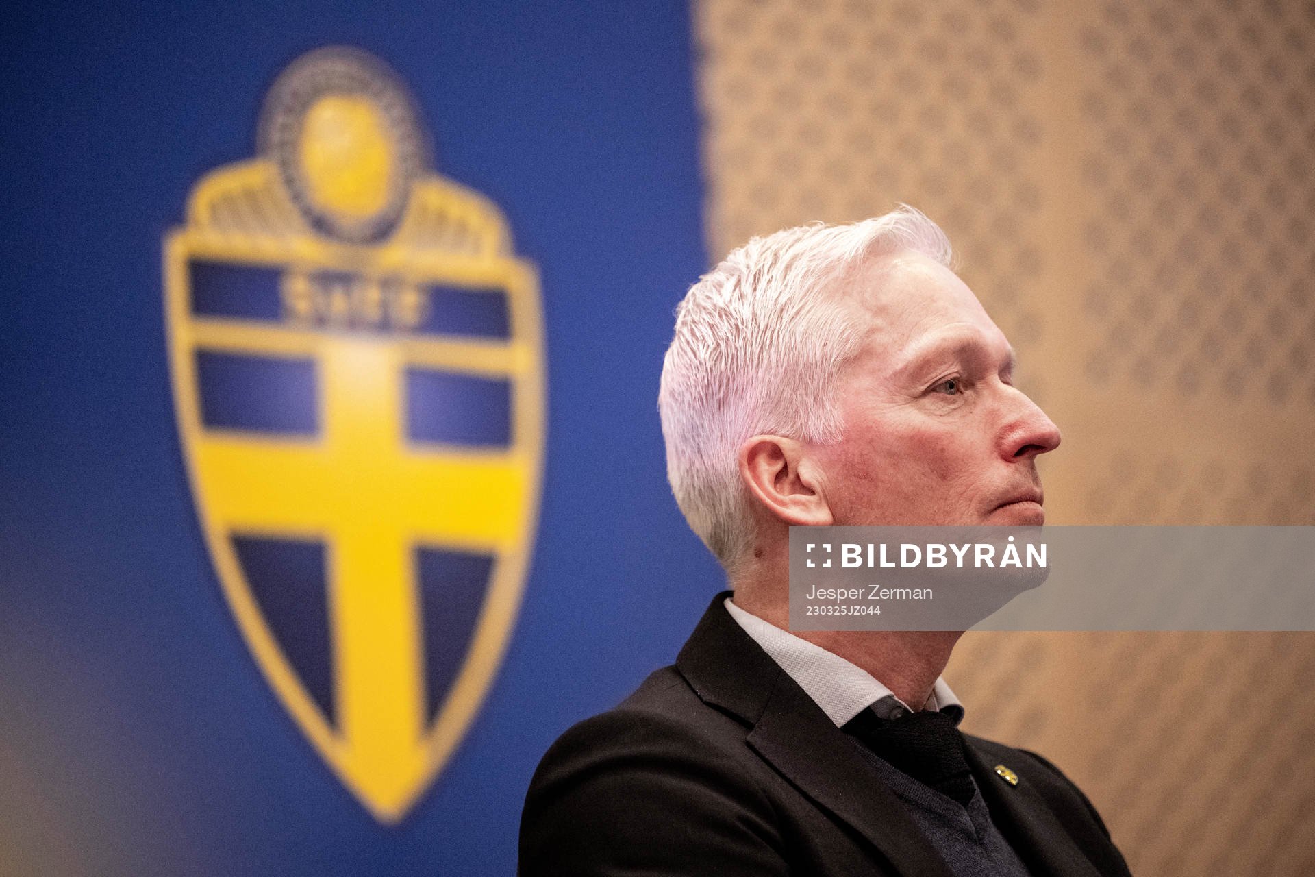 SvFF:s generalsekreterare Håkan Sjöstrand under Svenska Fotbollförbundets årsmöte den 25 mars 2023 i Stockholm. 
