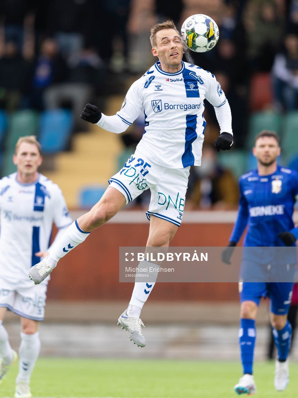 Sarpsborg 08s Mikkel Maigaard under träningsmatchen i fotboll mellan IFK Göteborg och Sarpsborg 08 den 25 mars 2023 i Göteborg.
