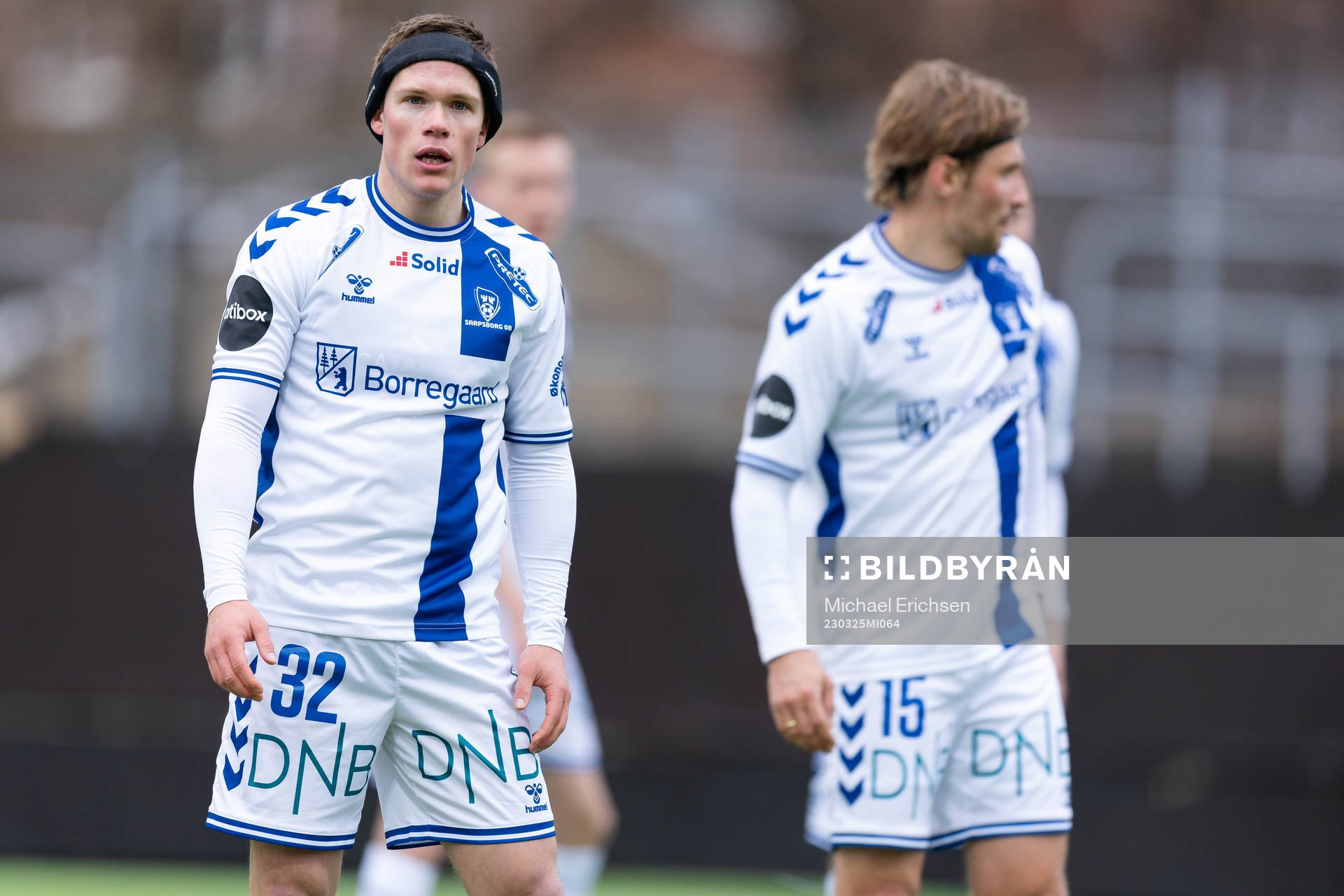 Sarpsborg 08s Eirik Wichne under träningsmatchen i fotboll mellan IFK Göteborg och Sarpsborg 08 den 25 mars 2023 i Göteborg. 