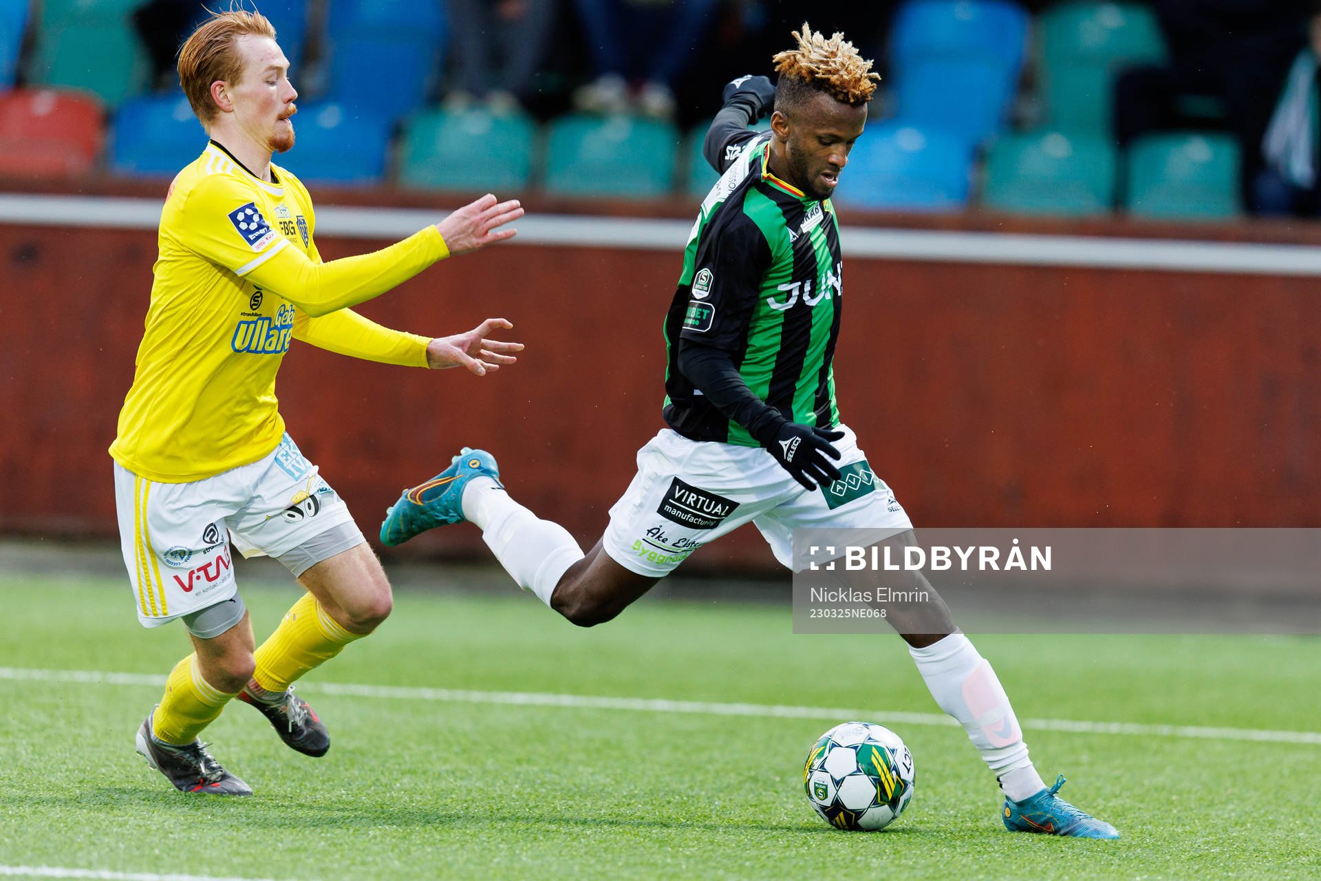 Falkenbergs Linus Borgström och GAIS Rickard Emeka Friday