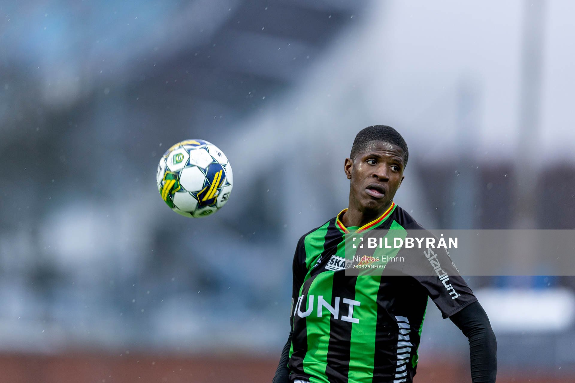 GAIS Chisomnazu Chika Chidi under träningsmatchen mellan GAIS och Falkenbergs FF den 25 mars 2023 i Göteborg. 