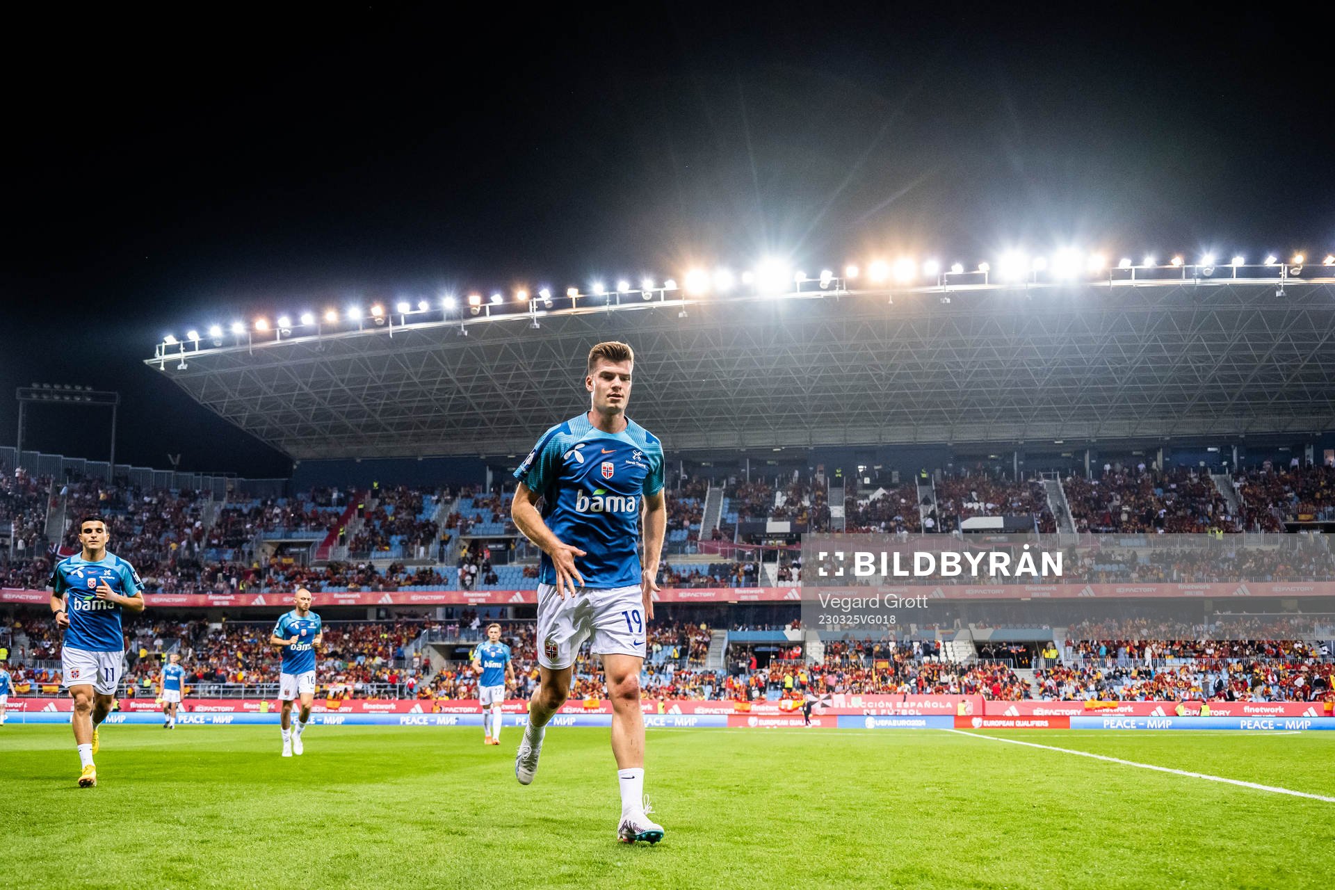 Alexander Sørloth of Norway ahead of the UEFA Euro Qualifier football match between Spain and Norway on March 25, 2023 in Malaga. 