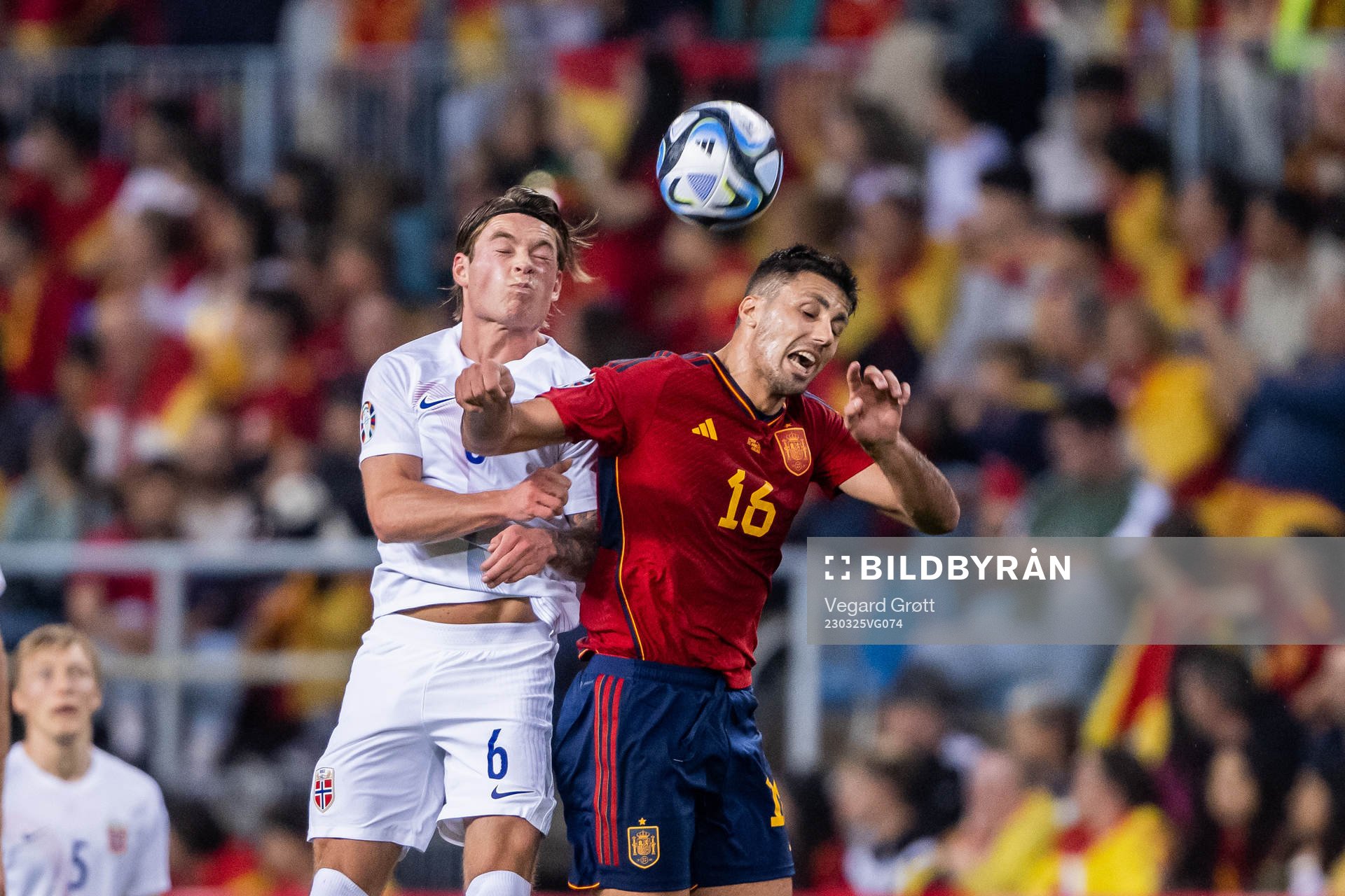 Patrick Berg of Norway and Rodri of Spain