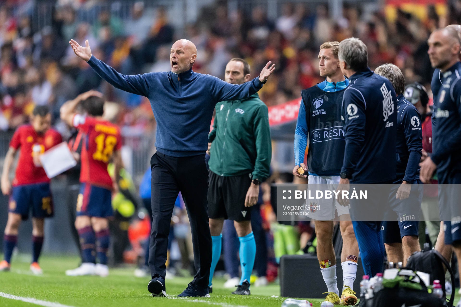 Head coach Ståle Solbakken of Norway reacts