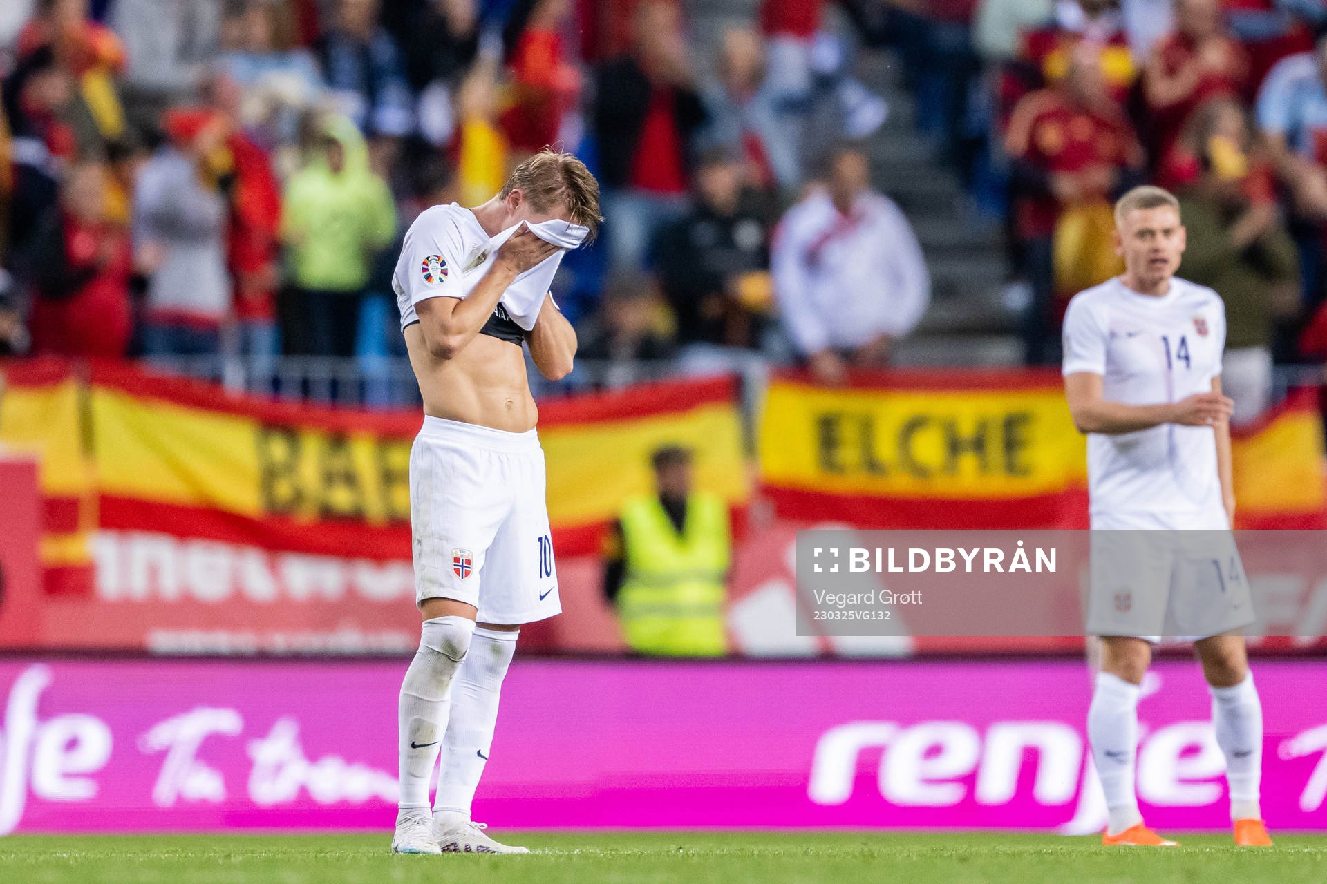 Martin Ødegaard of Norway looks dejected