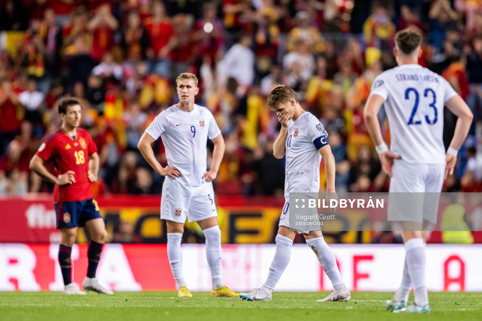 Martin Ødegaard of Norway looks dejected