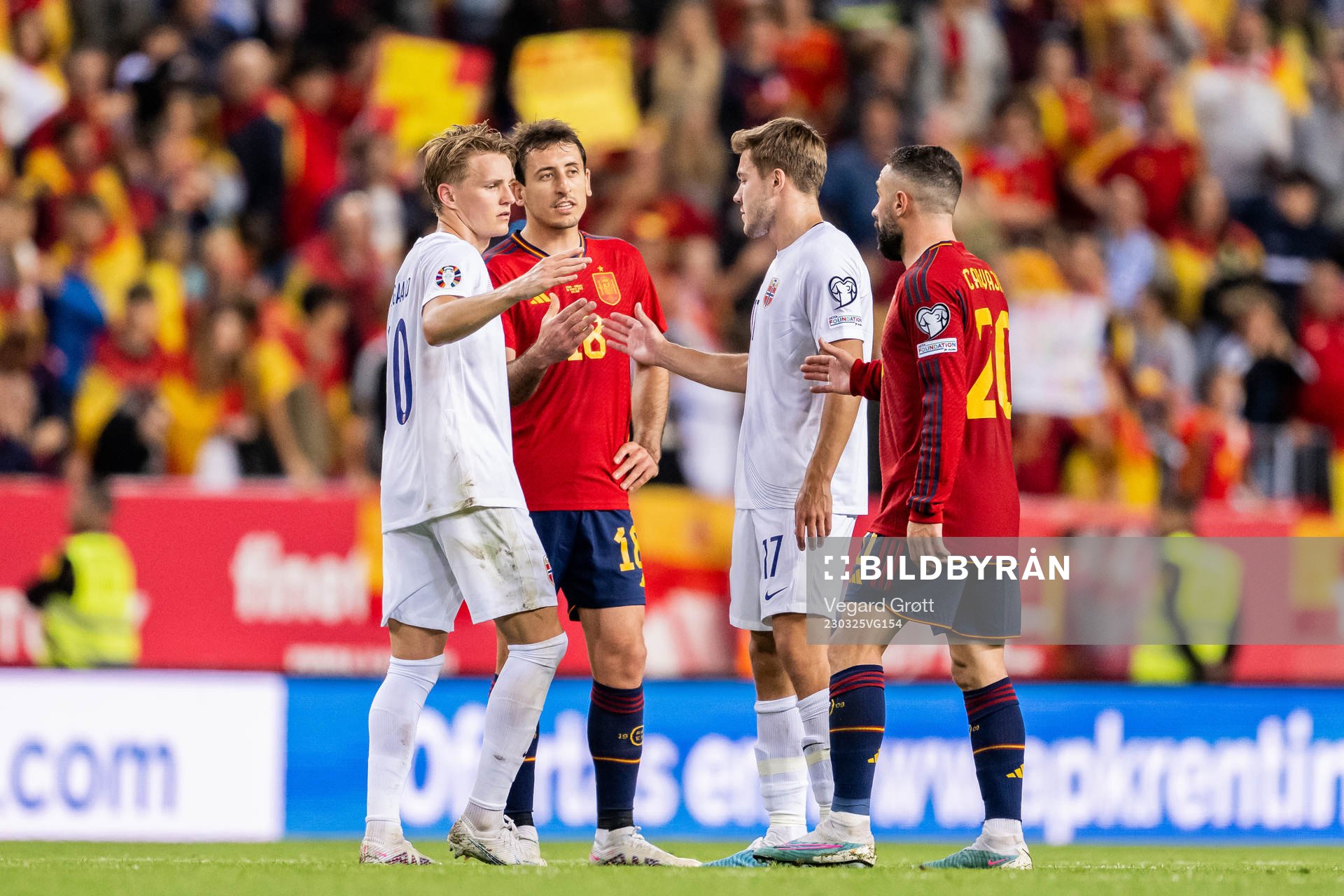Martin Ødegaard and Fredrik André Bjørkan of Norway with