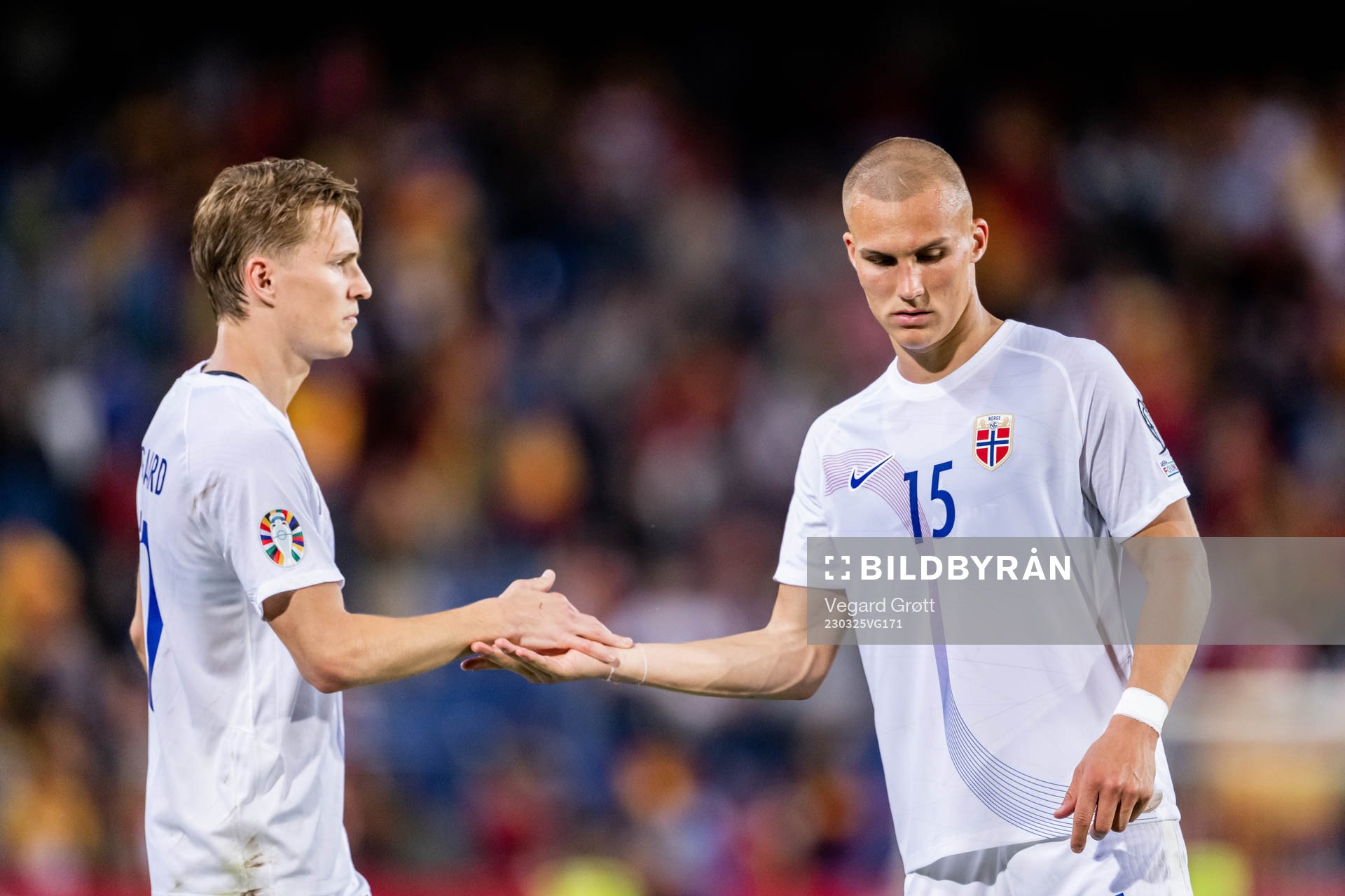 Martin Ødegaard and Leo Østigård of Norway