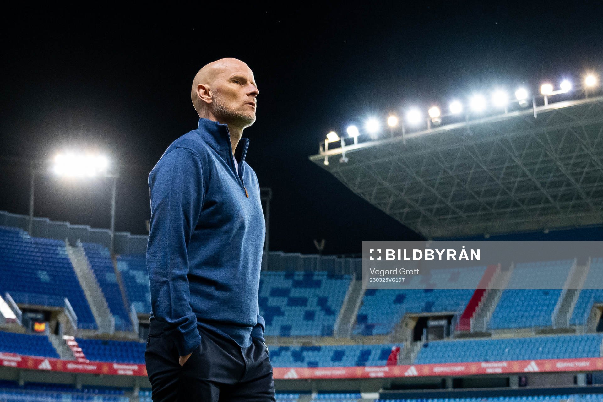 Ståle Solbakken, head coach of Norway, after the UEFA Euro Qualifier football match between Spain and Norway on March 25, 2023 in Malaga.