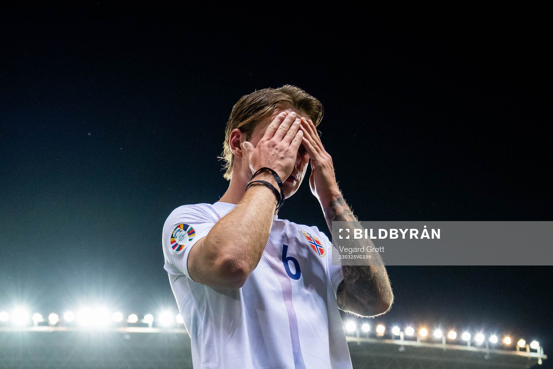 Patrick Berg of Norway looks dejected