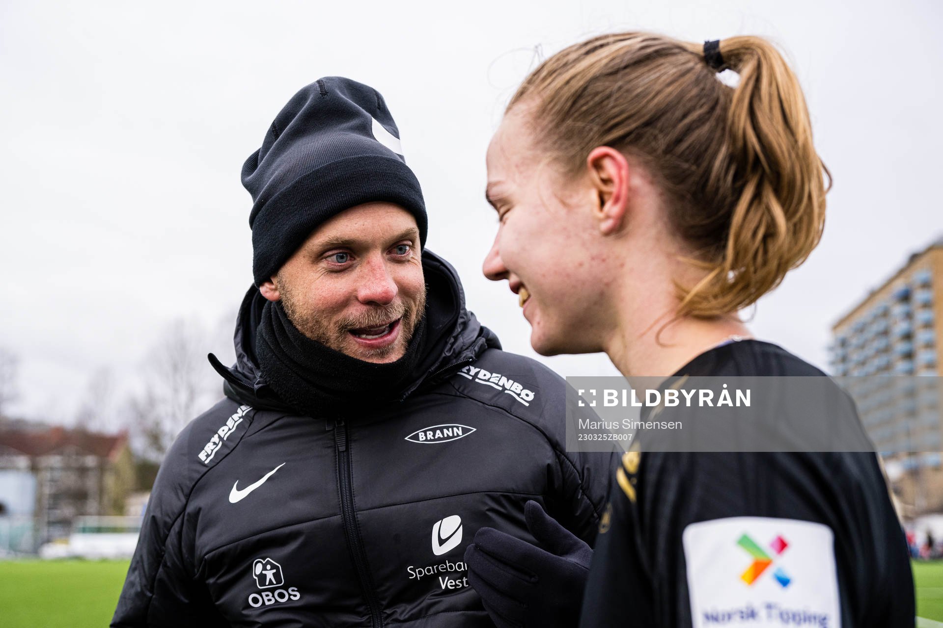 Olli Harder, head coach of Brann, and Sara Jane Ritter of