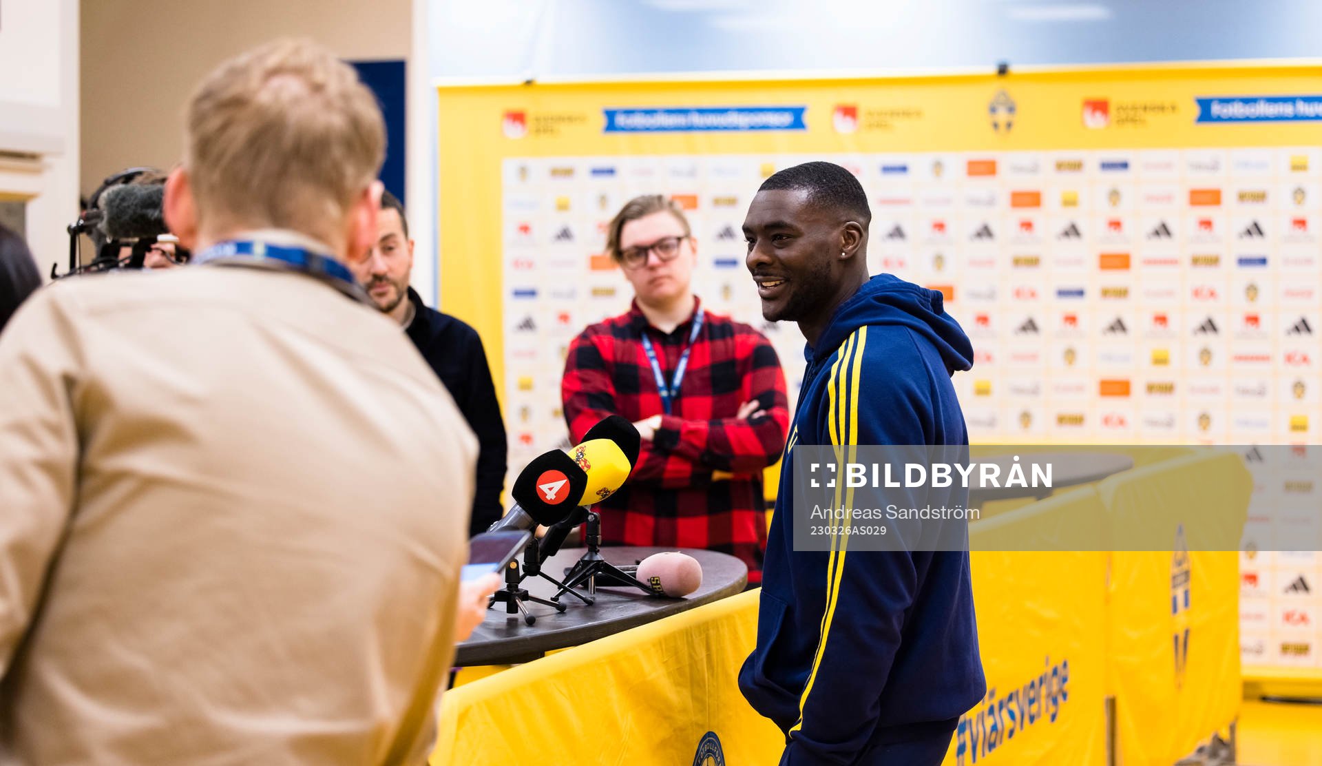 Ken Sema of Sweden answers media questions