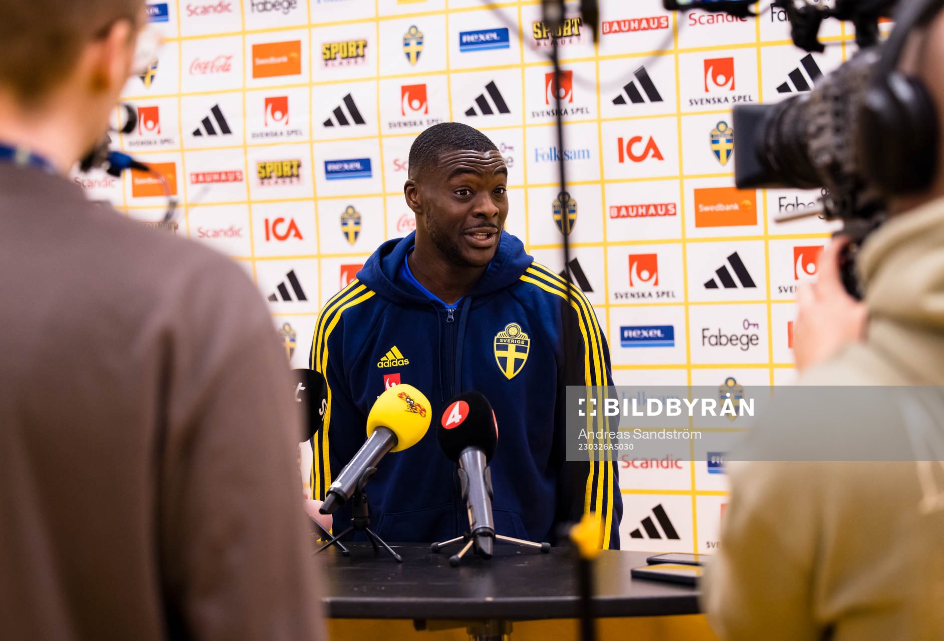 Ken Sema of Sweden answers media questions