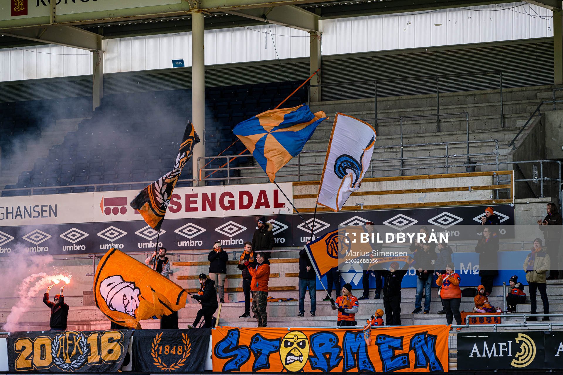 Spectators in the stands