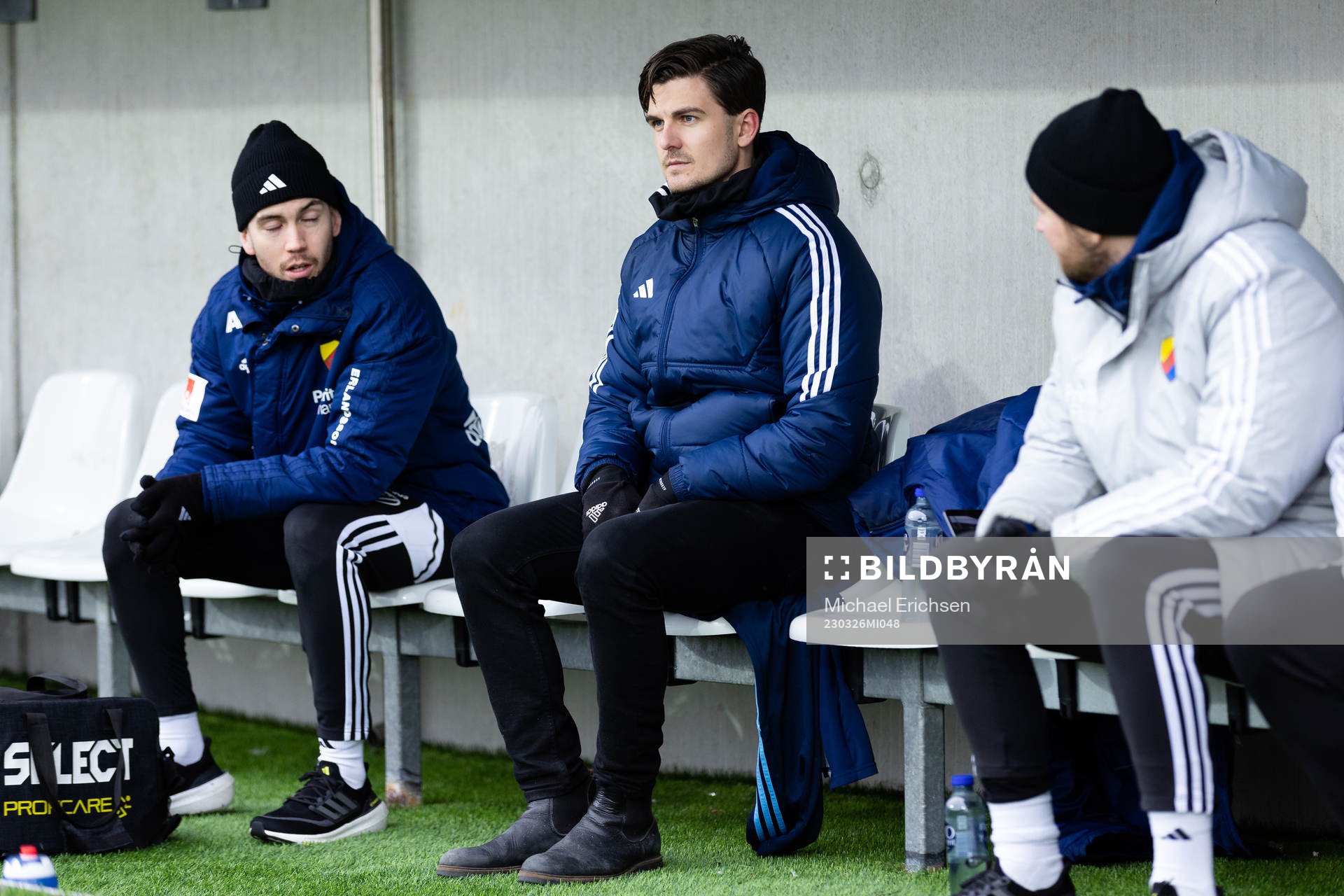 Djurgårdens tränare Magnus Pålsson innan  fotbollsmatchen i Damallsvenskan mellan Häcken och Djurgården den 26 mars 2023 i Göteborg. 