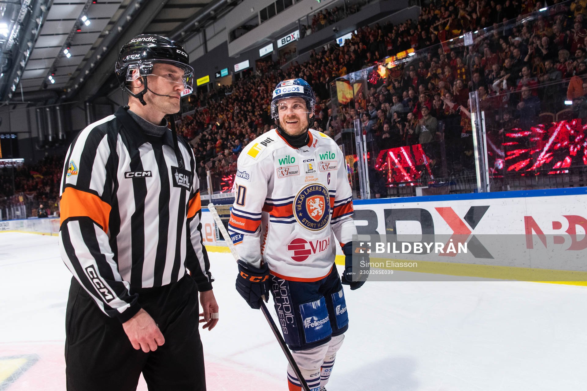 Domare Johan Nordlöf och Växjös Erik Josefsson