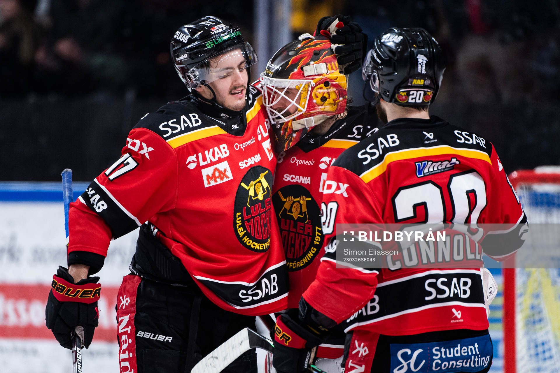 Luleås Isac Brännström och målvakt Joel Lassinantti
